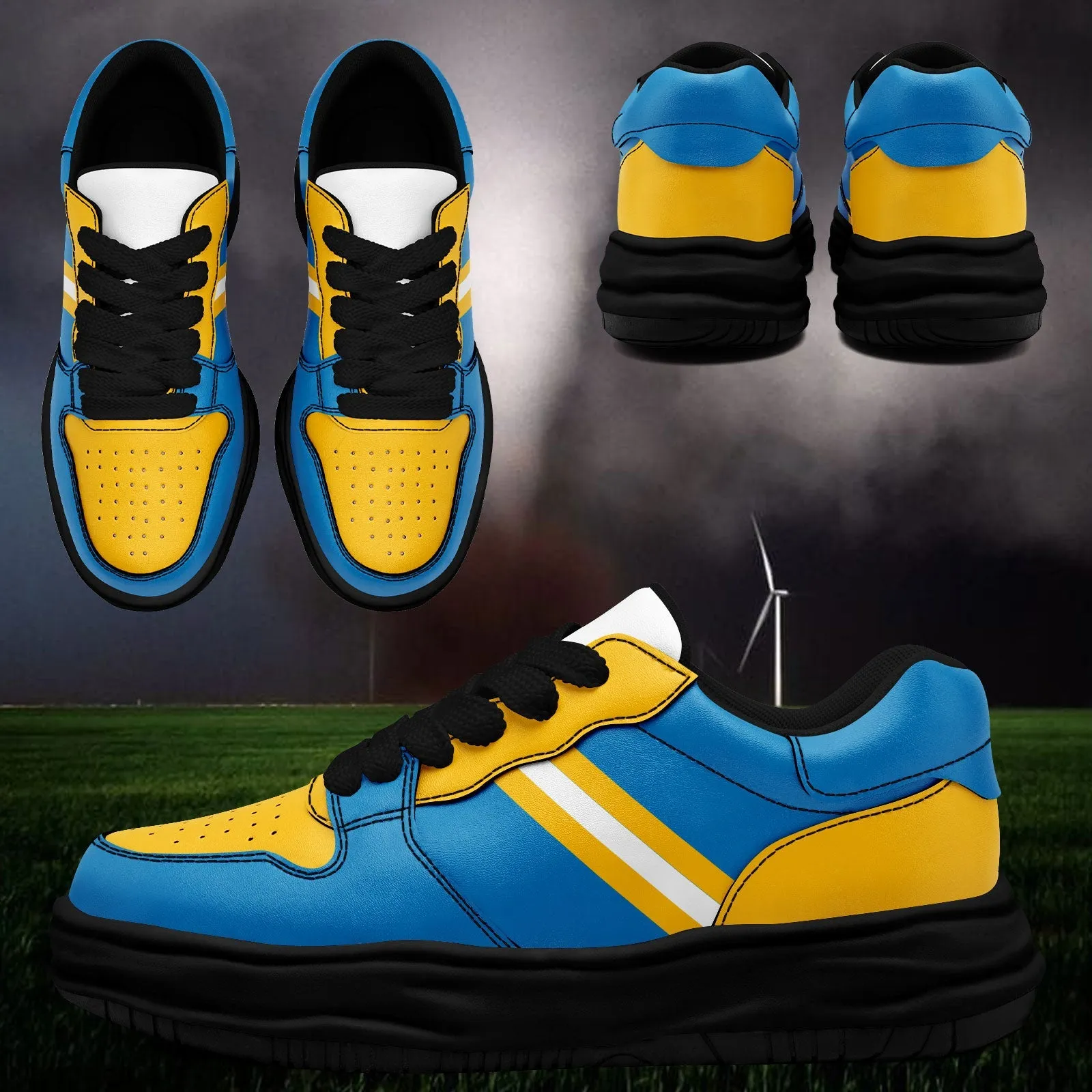 Corporate Gifts,Custom Blue Yellow Los Angeles Shoes Personalized Sneaker FN032-D020389-22