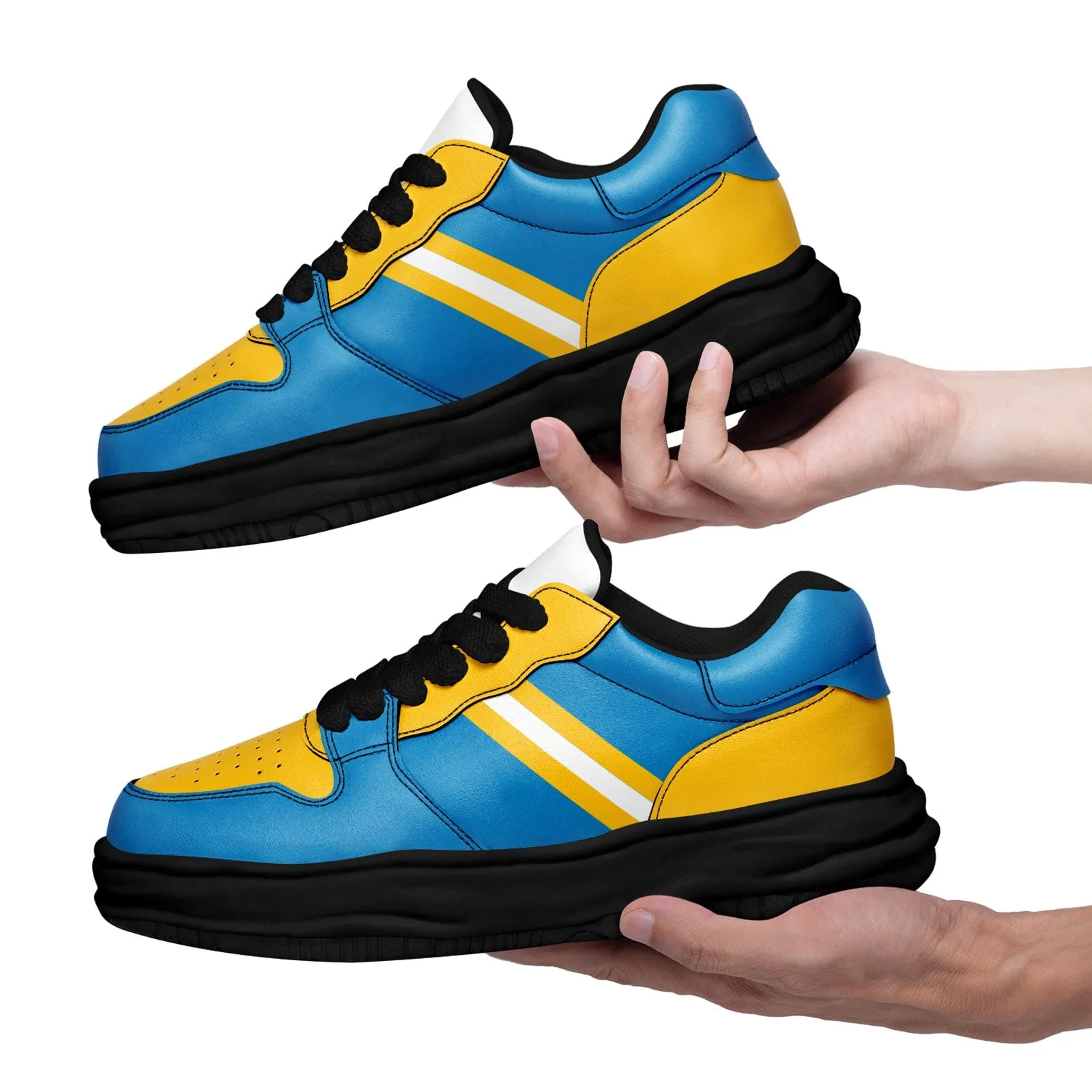 Corporate Gifts,Custom Blue Yellow Los Angeles Shoes Personalized Sneaker FN032-D020389-22