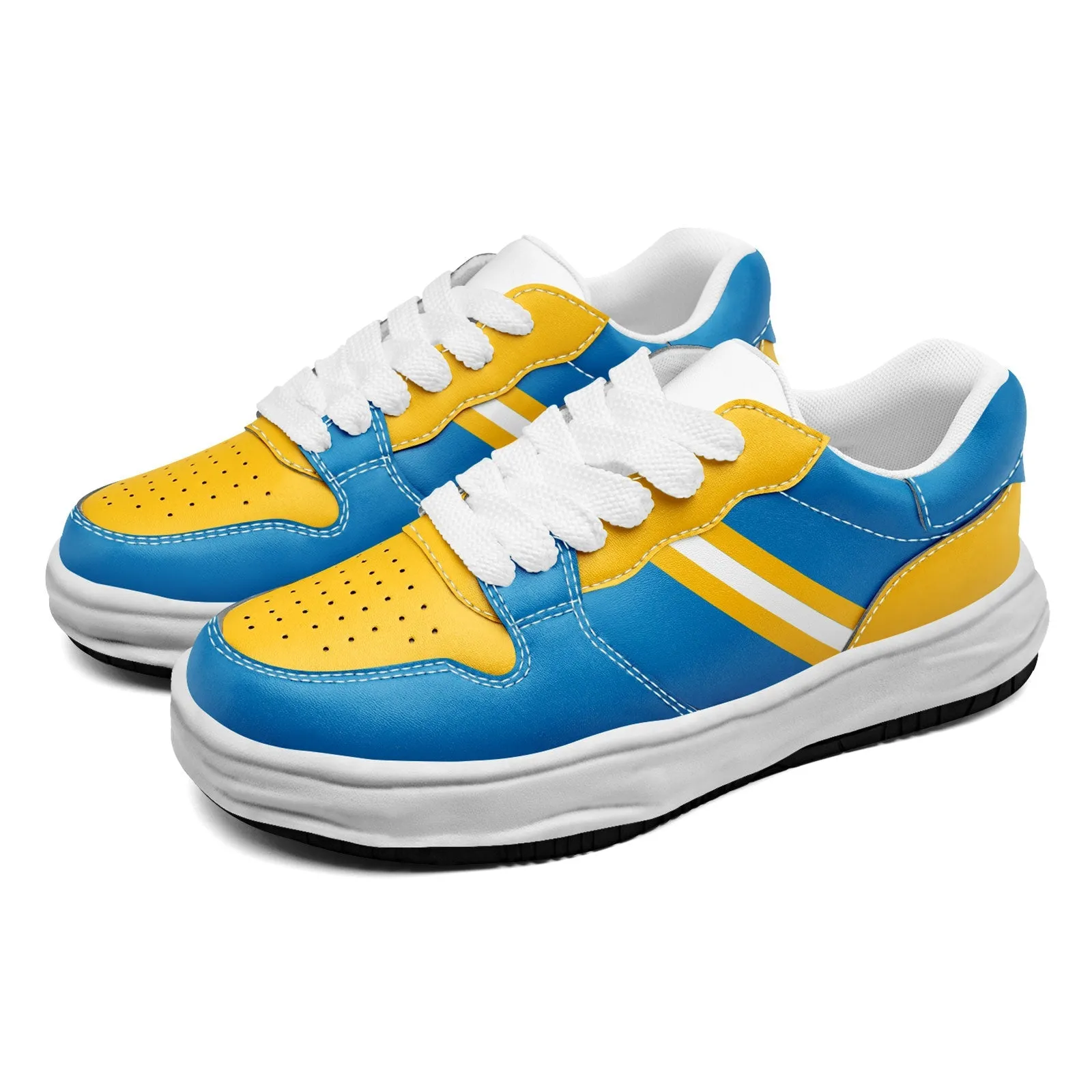 Corporate Gifts,Custom Blue Yellow Los Angeles Shoes Personalized Sneaker FN032-D020389-22