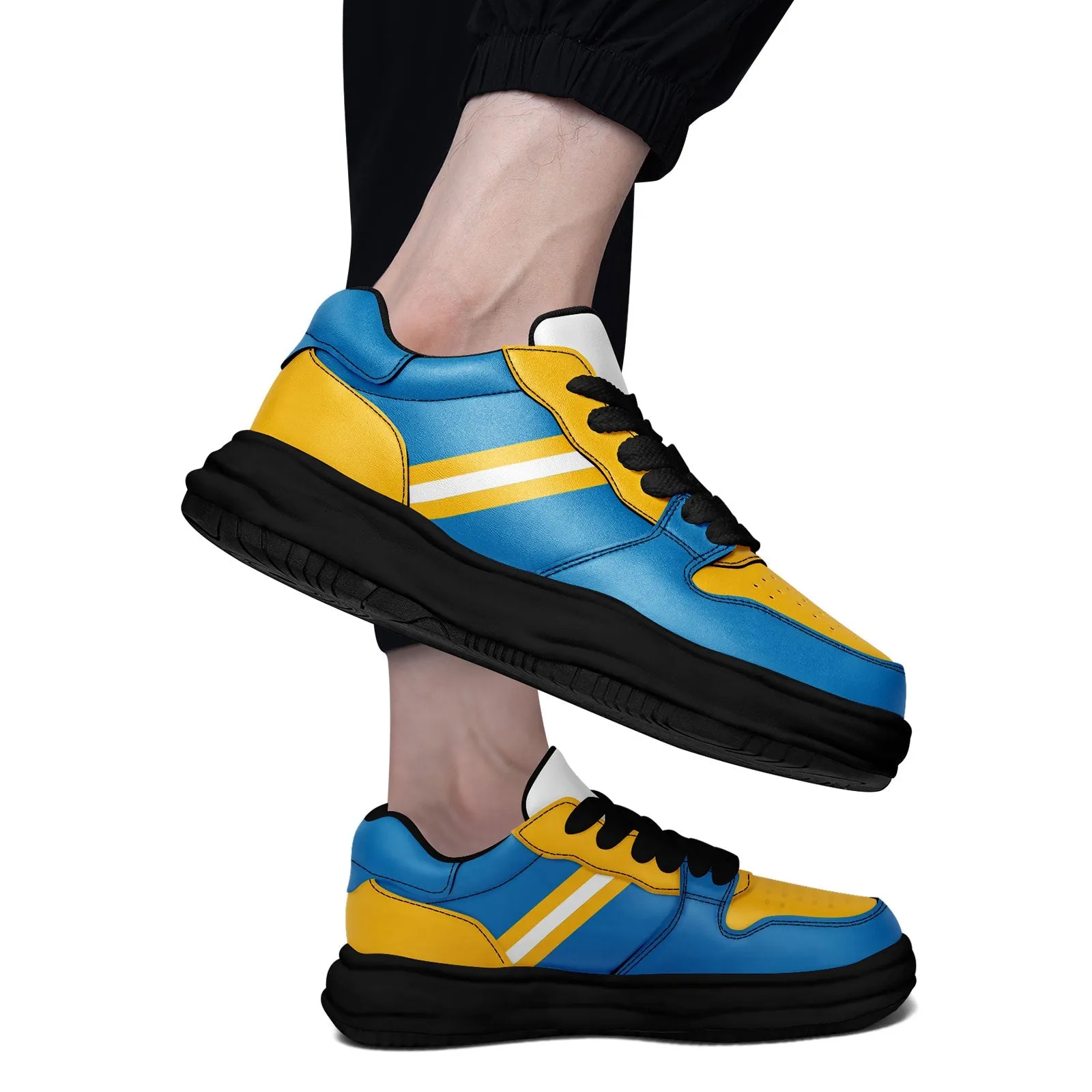 Corporate Gifts,Custom Blue Yellow Los Angeles Shoes Personalized Sneaker FN032-D020389-22
