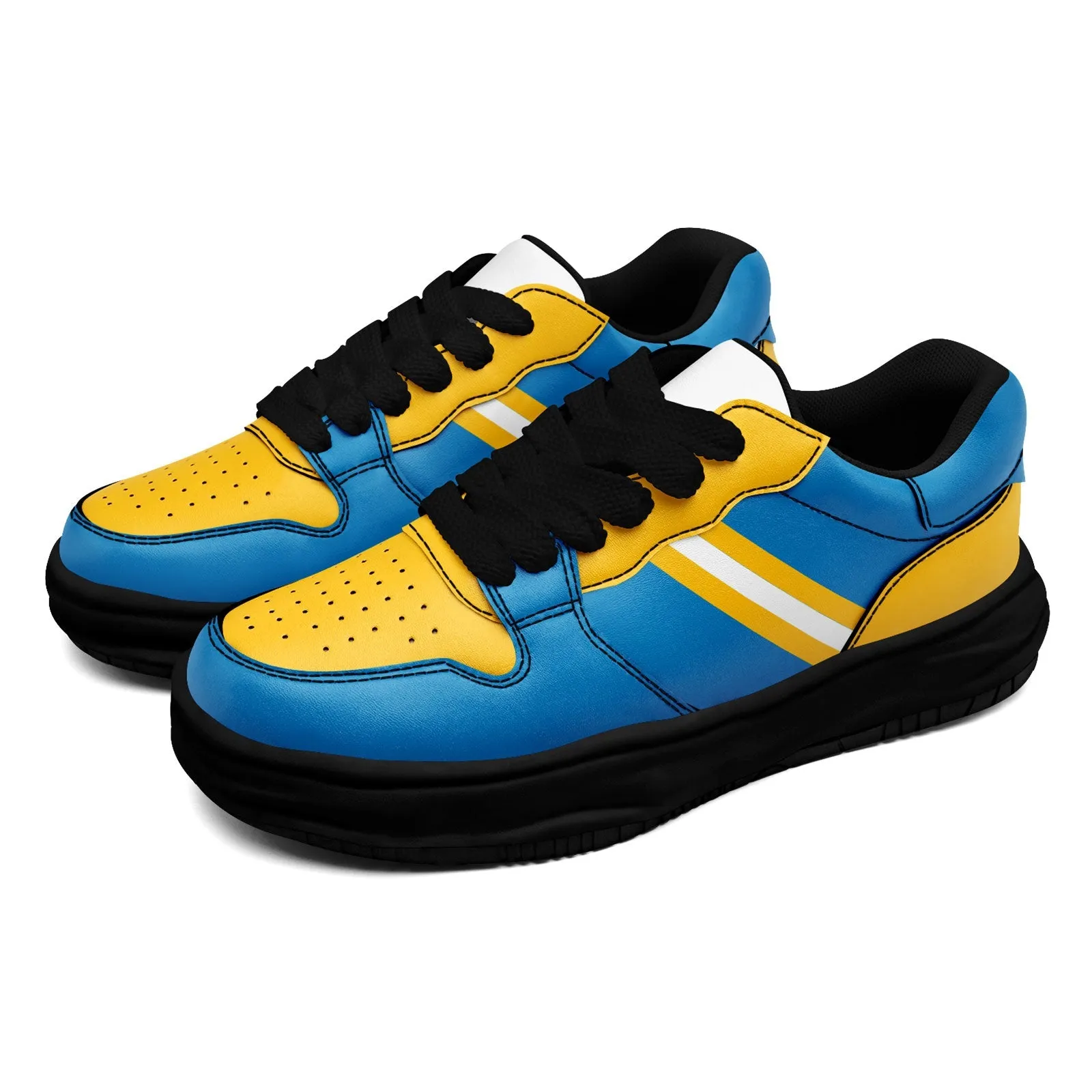 Corporate Gifts,Custom Blue Yellow Los Angeles Shoes Personalized Sneaker FN032-D020389-22