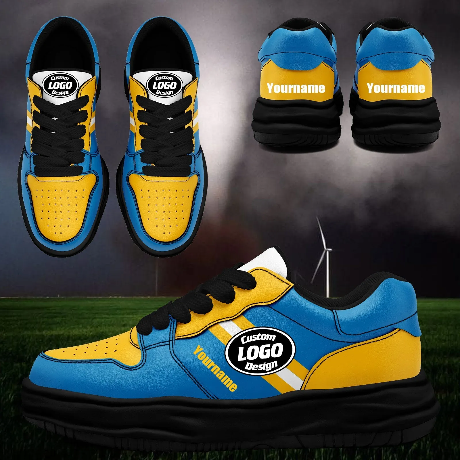 Corporate Gifts,Custom Blue Yellow Los Angeles Shoes Personalized Sneaker FN032-D020389-22