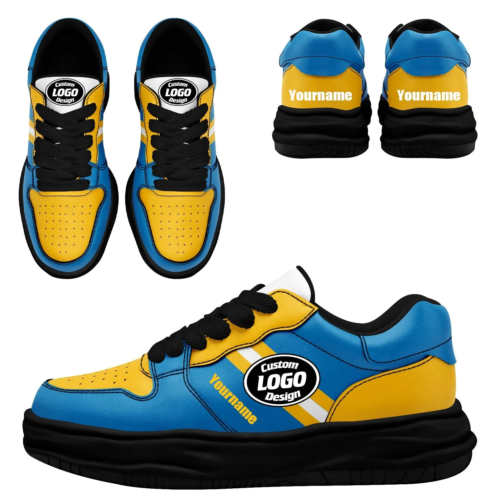 Corporate Gifts,Custom Blue Yellow Los Angeles Shoes Personalized Sneaker FN032-D020389-22