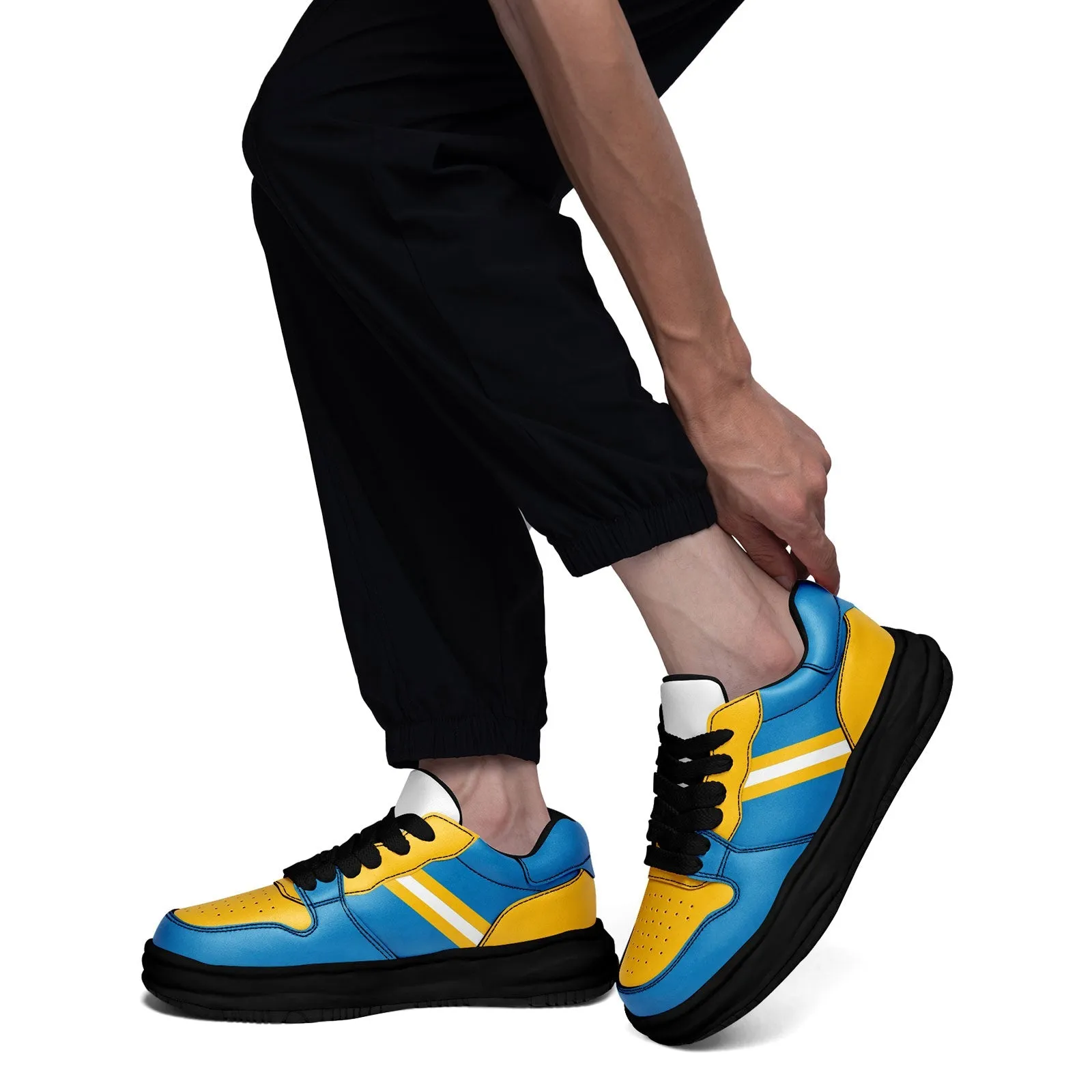 Corporate Gifts,Custom Blue Yellow Los Angeles Shoes Personalized Sneaker FN032-D020389-22