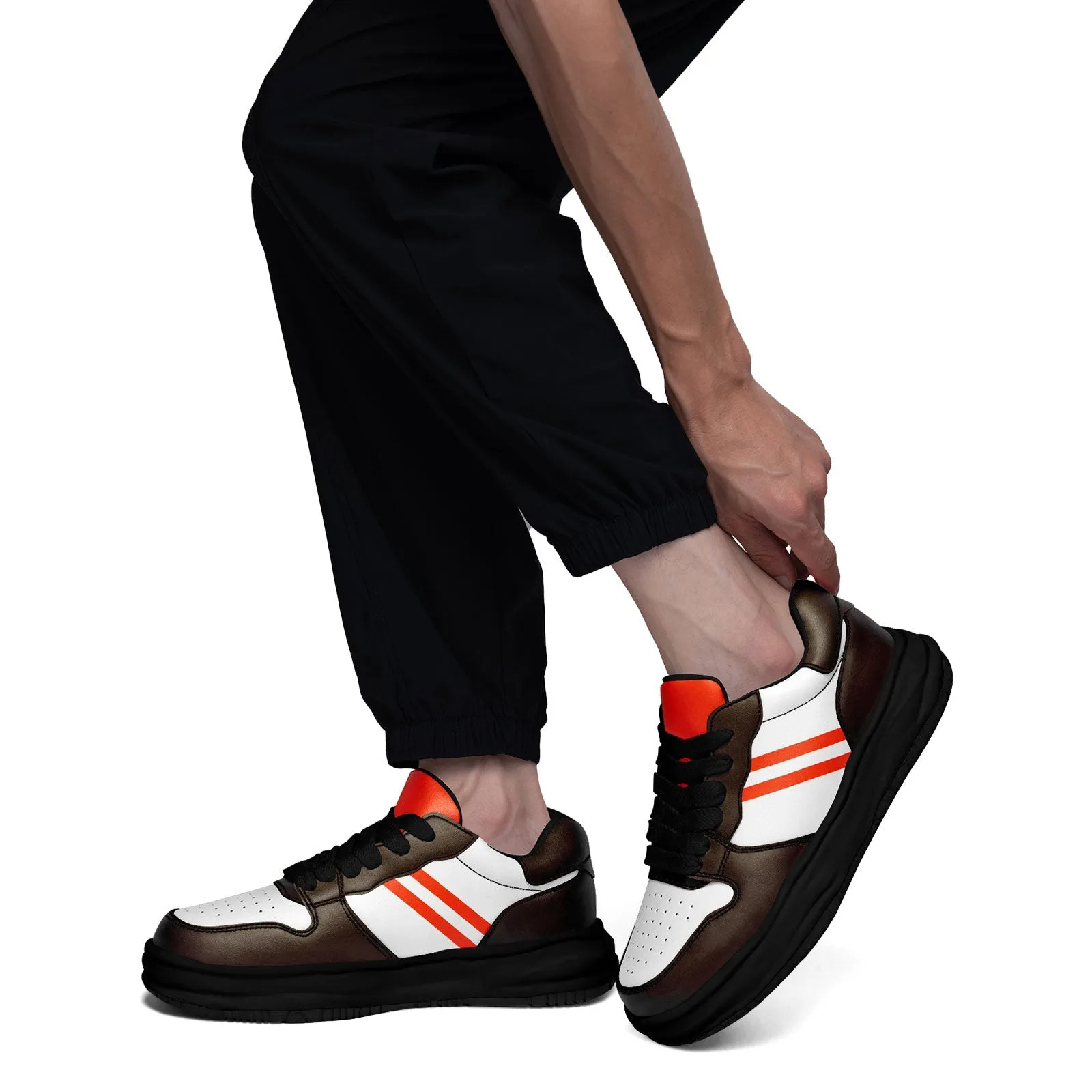 Corporate Gifts,Custom Brown Orange Cleveland Shoes Personalized Sneaker FN032-D020389-8
