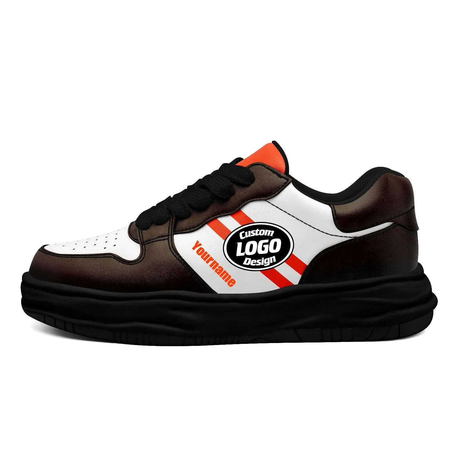 Corporate Gifts,Custom Brown Orange Cleveland Shoes Personalized Sneaker FN032-D020389-8