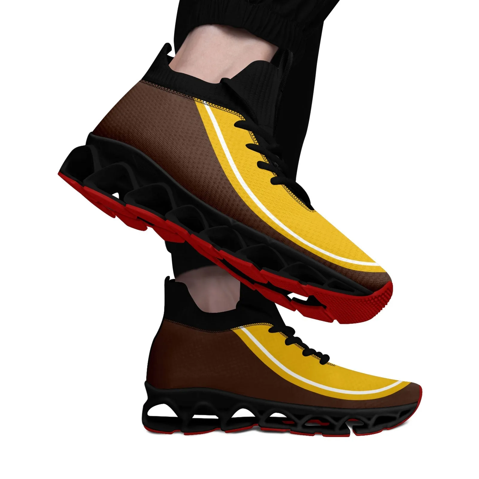 Corporate Gifts,Custom Brown Yellow Maxsoul Shoes Personalized Sneaker FN030XD-D020388-14