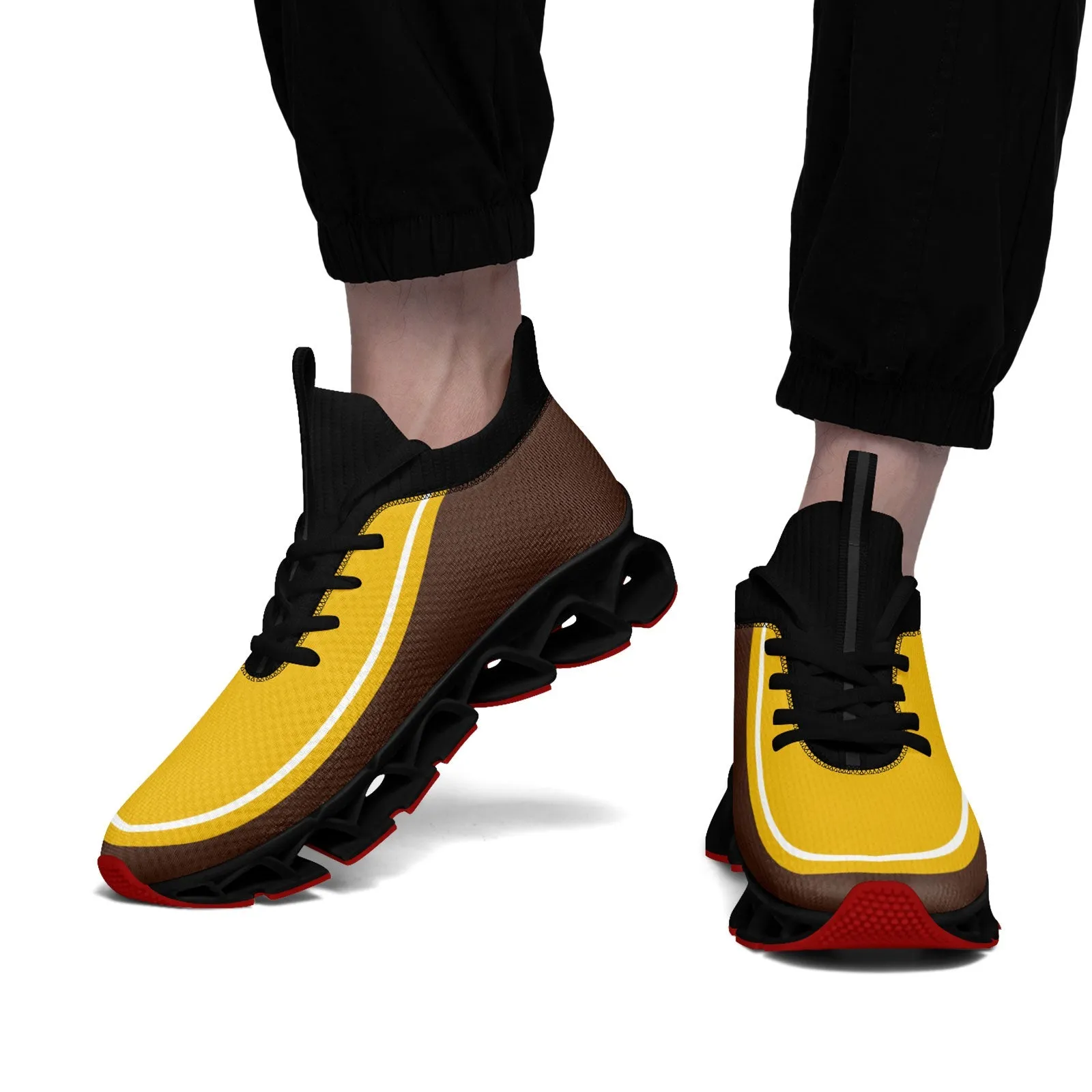 Corporate Gifts,Custom Brown Yellow Maxsoul Shoes Personalized Sneaker FN030XD-D020388-14