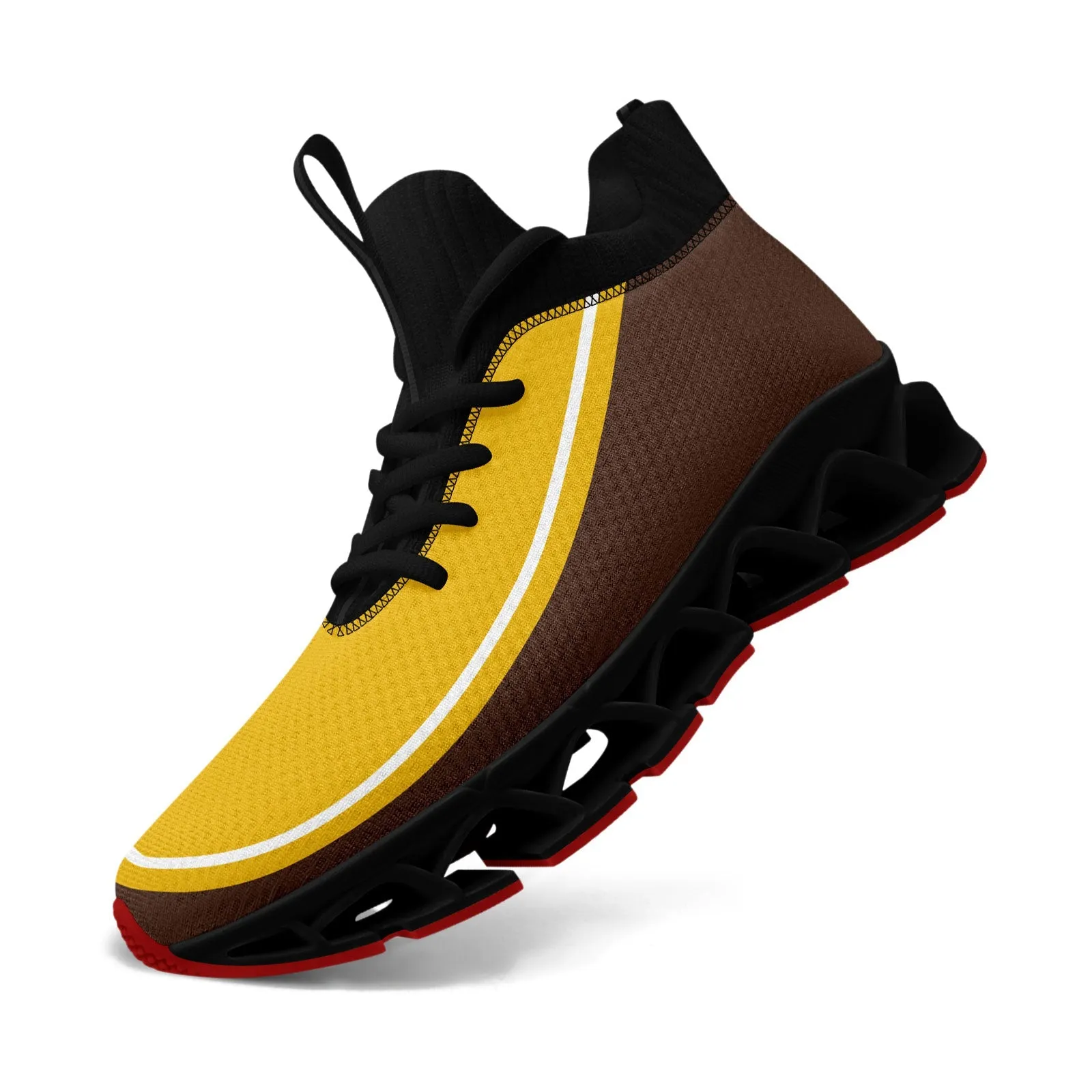 Corporate Gifts,Custom Brown Yellow Maxsoul Shoes Personalized Sneaker FN030XD-D020388-14