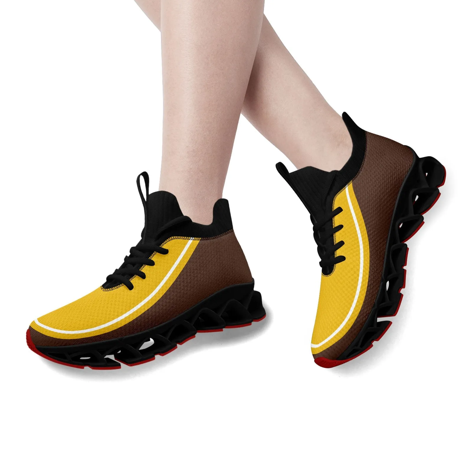 Corporate Gifts,Custom Brown Yellow Maxsoul Shoes Personalized Sneaker FN030XD-D020388-14