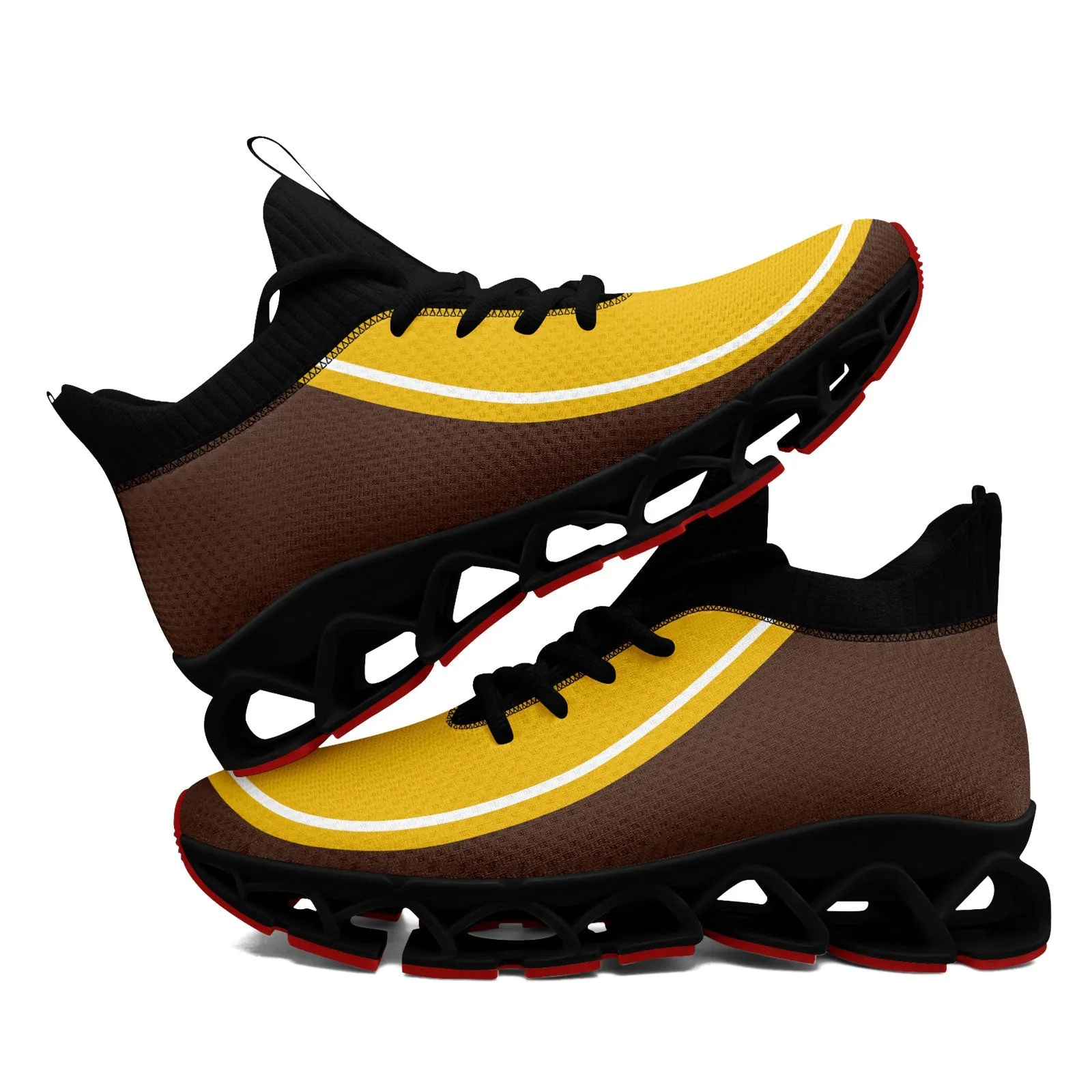 Corporate Gifts,Custom Brown Yellow Maxsoul Shoes Personalized Sneaker FN030XD-D020388-14