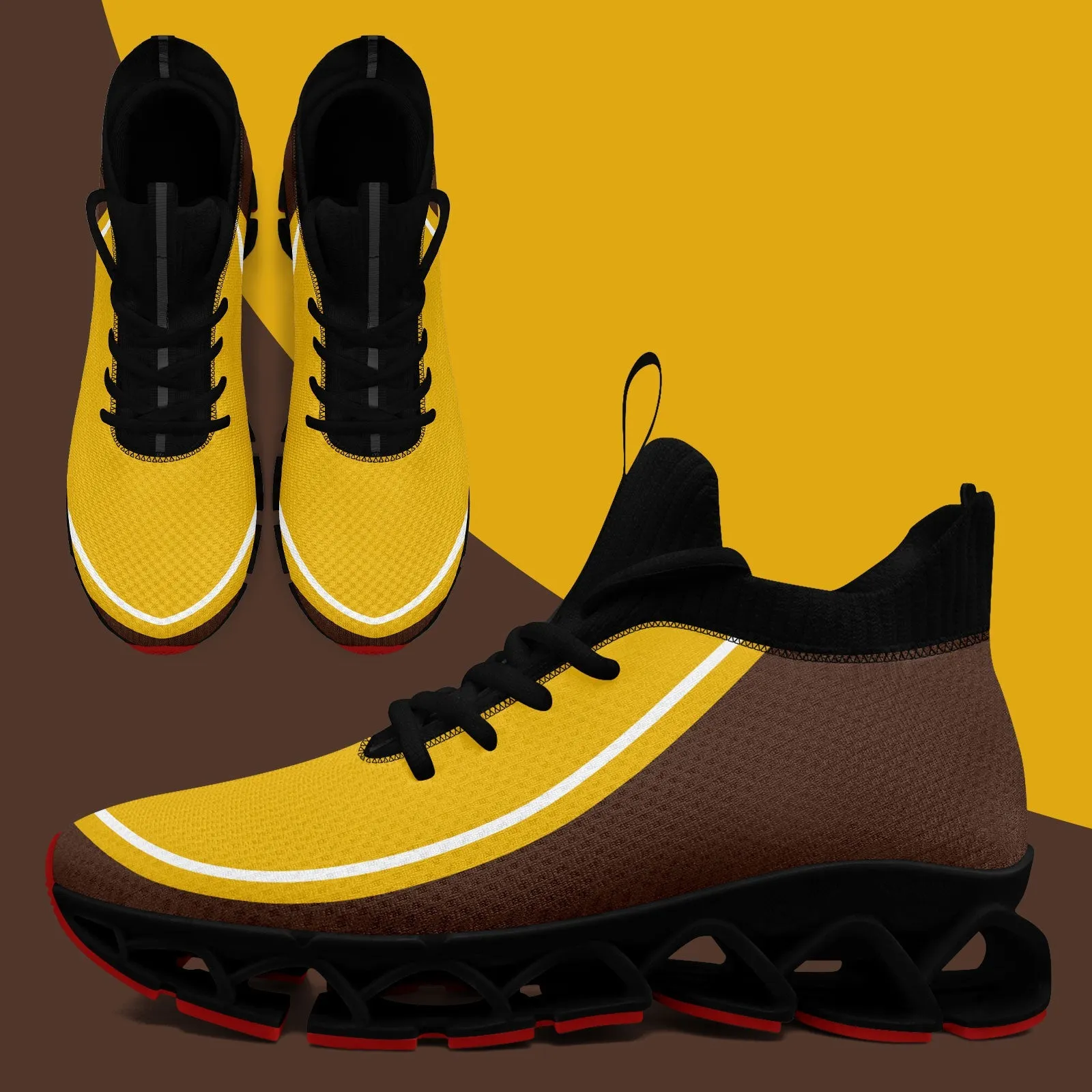 Corporate Gifts,Custom Brown Yellow Maxsoul Shoes Personalized Sneaker FN030XD-D020388-14