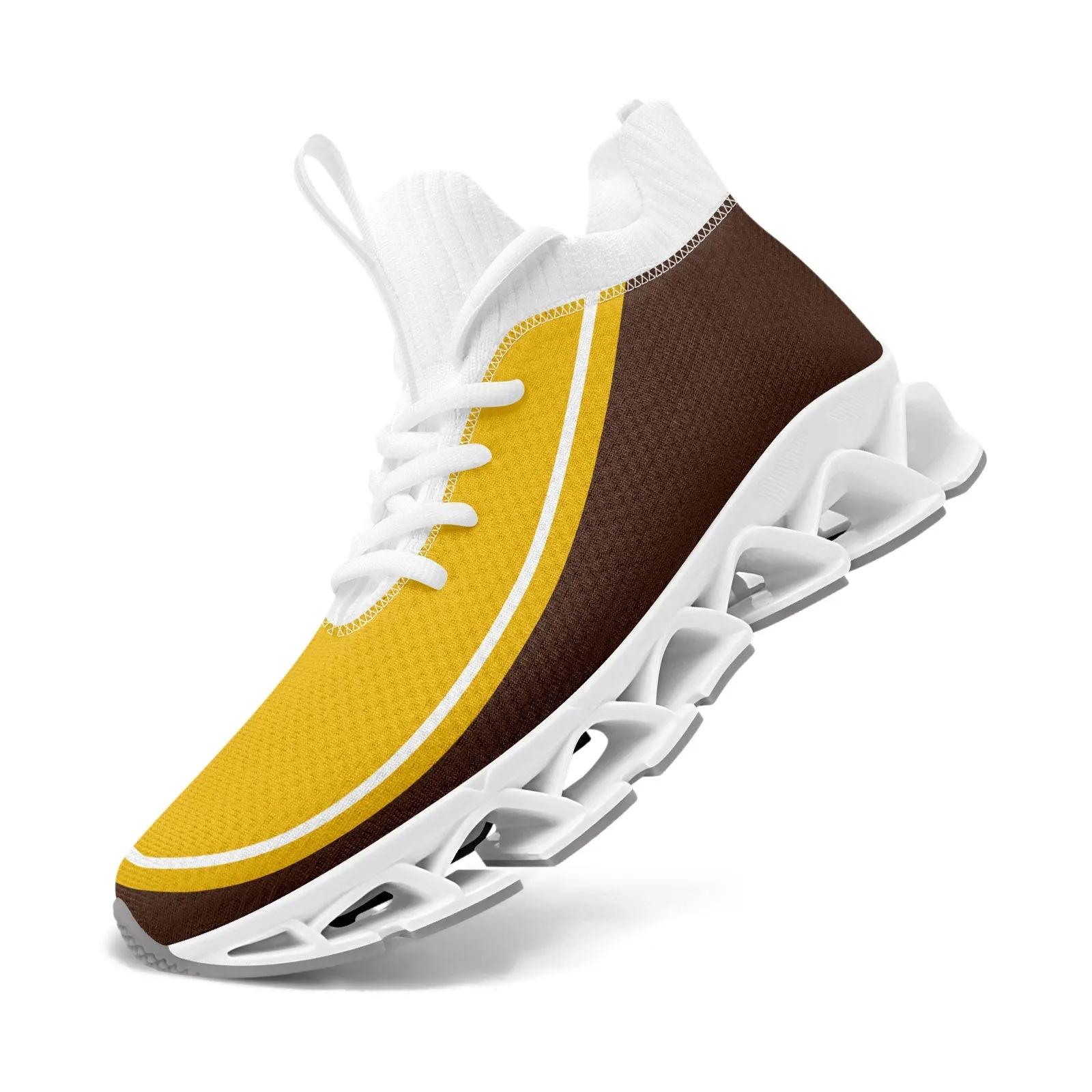 Corporate Gifts,Custom Brown Yellow Maxsoul Shoes Personalized Sneaker FN030XD-D020388-14