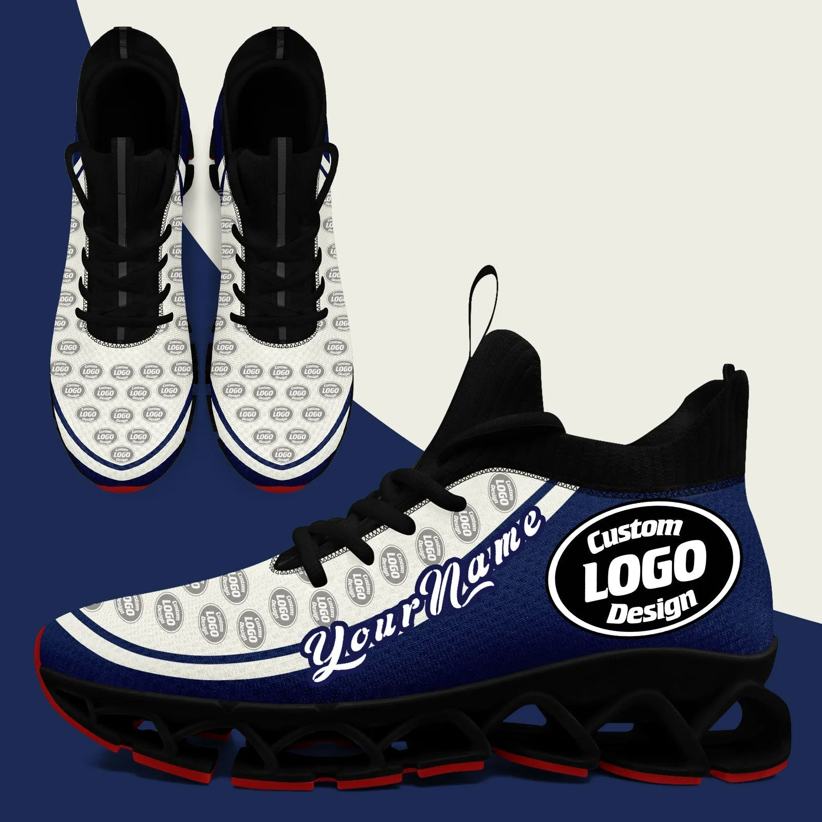Corporate Gifts,Custom Cream Navy Maxsoul Shoes Personalized Sneaker FN030XD-D020388-12