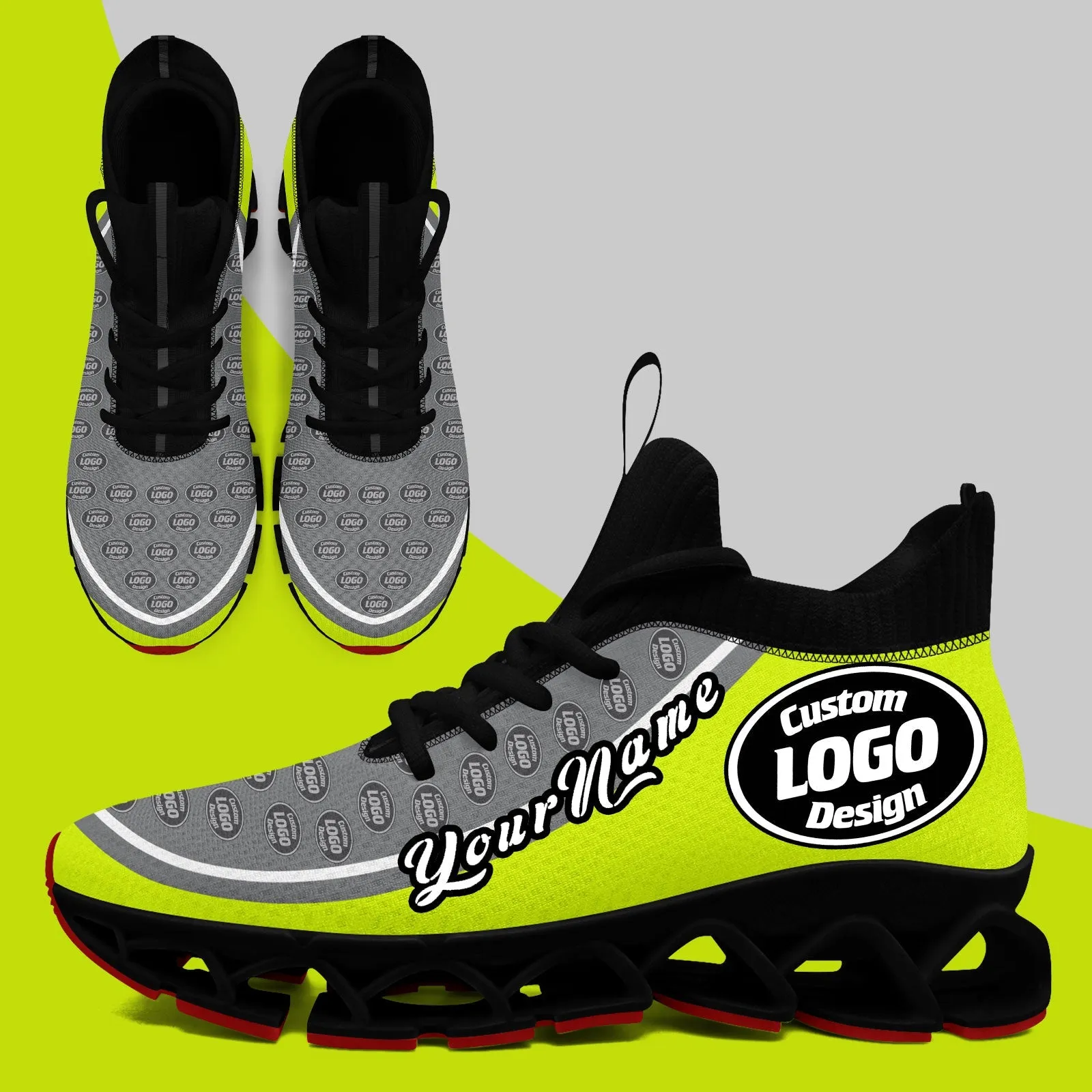 Corporate Gifts,Custom Green Gray Maxsoul Shoes Personalized Sneaker FN030XD-D020388-22