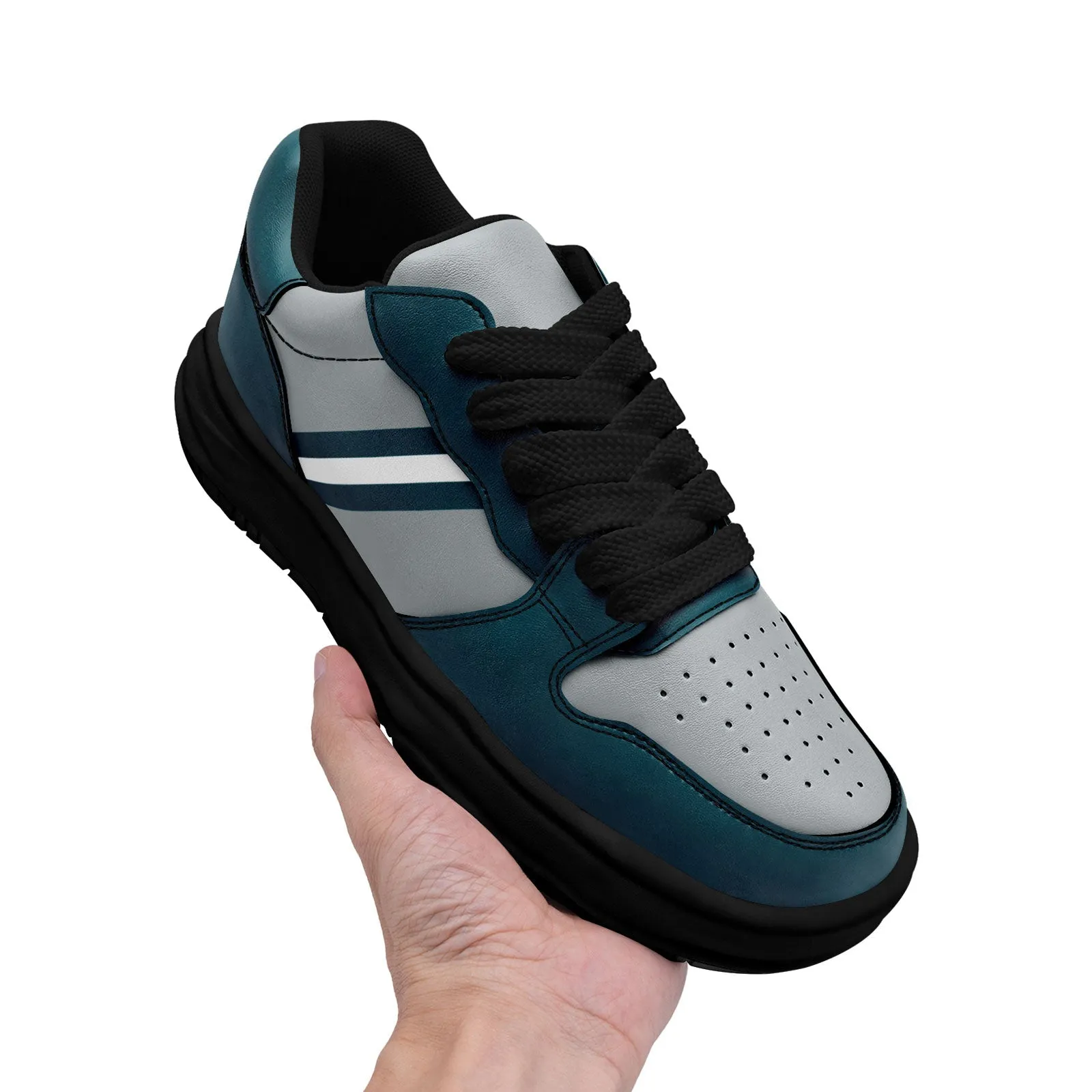 Corporate Gifts,Custom Green Gray Philadelphia Shoes Personalized Sneaker FN032-D020389-23
