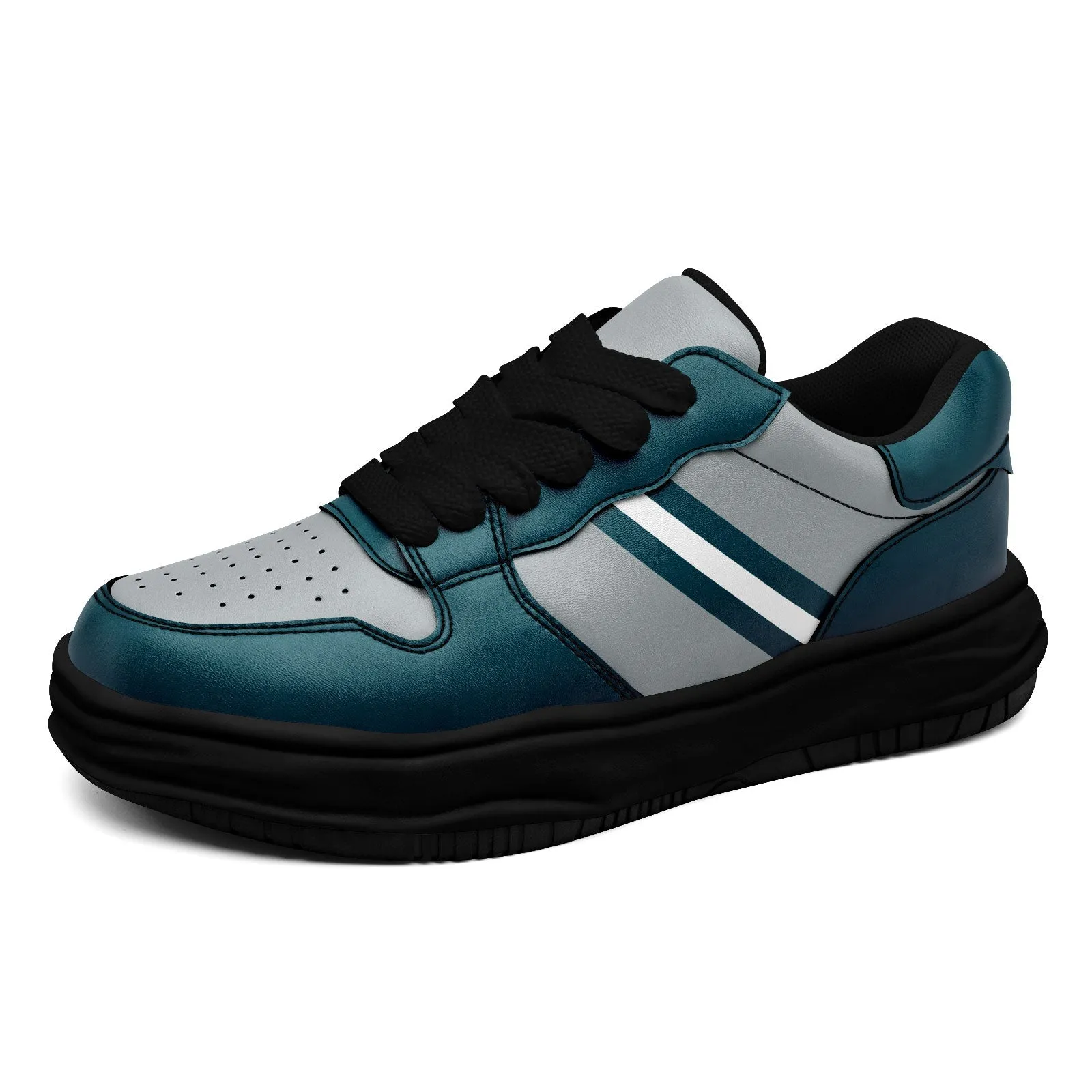 Corporate Gifts,Custom Green Gray Philadelphia Shoes Personalized Sneaker FN032-D020389-23