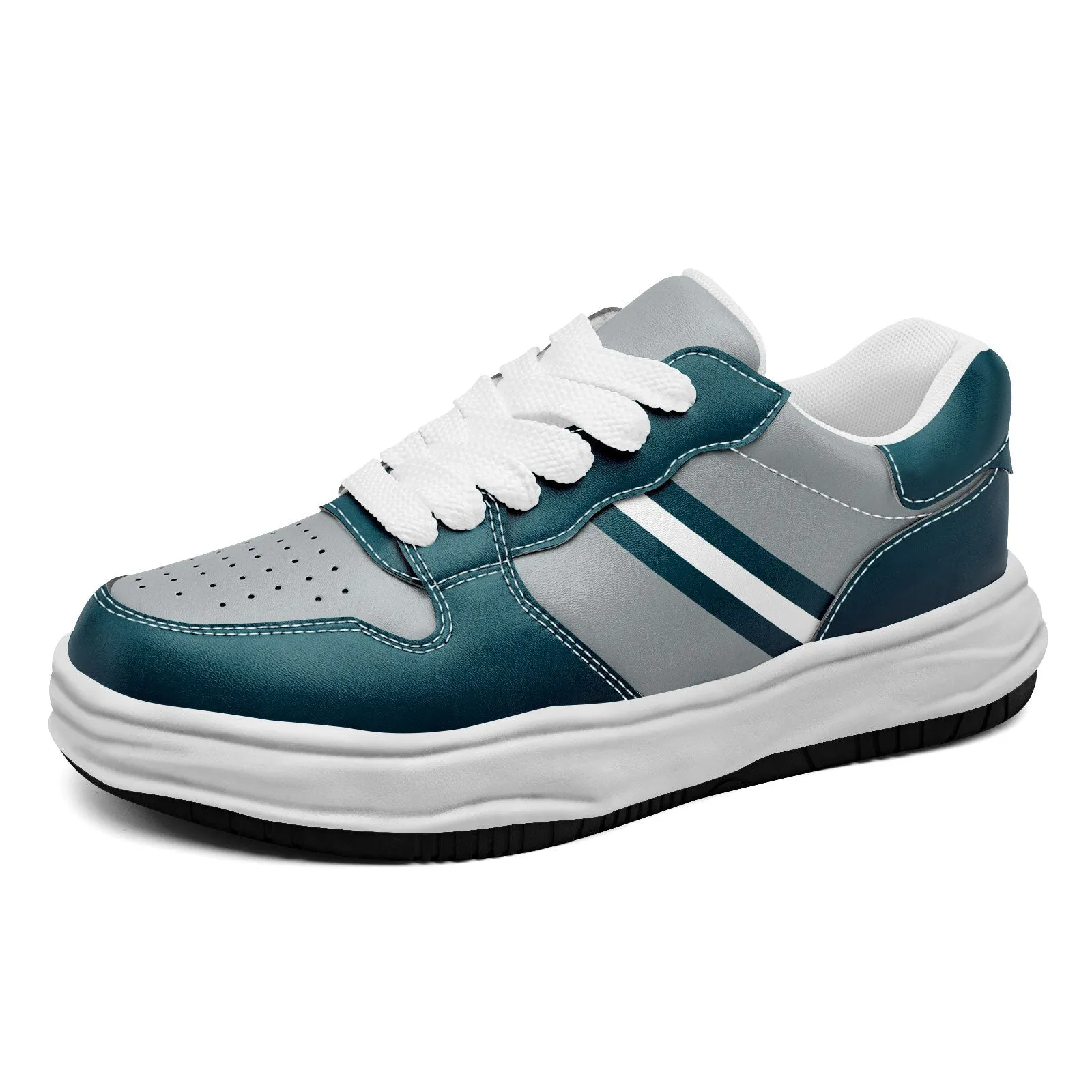Corporate Gifts,Custom Green Gray Philadelphia Shoes Personalized Sneaker FN032-D020389-23