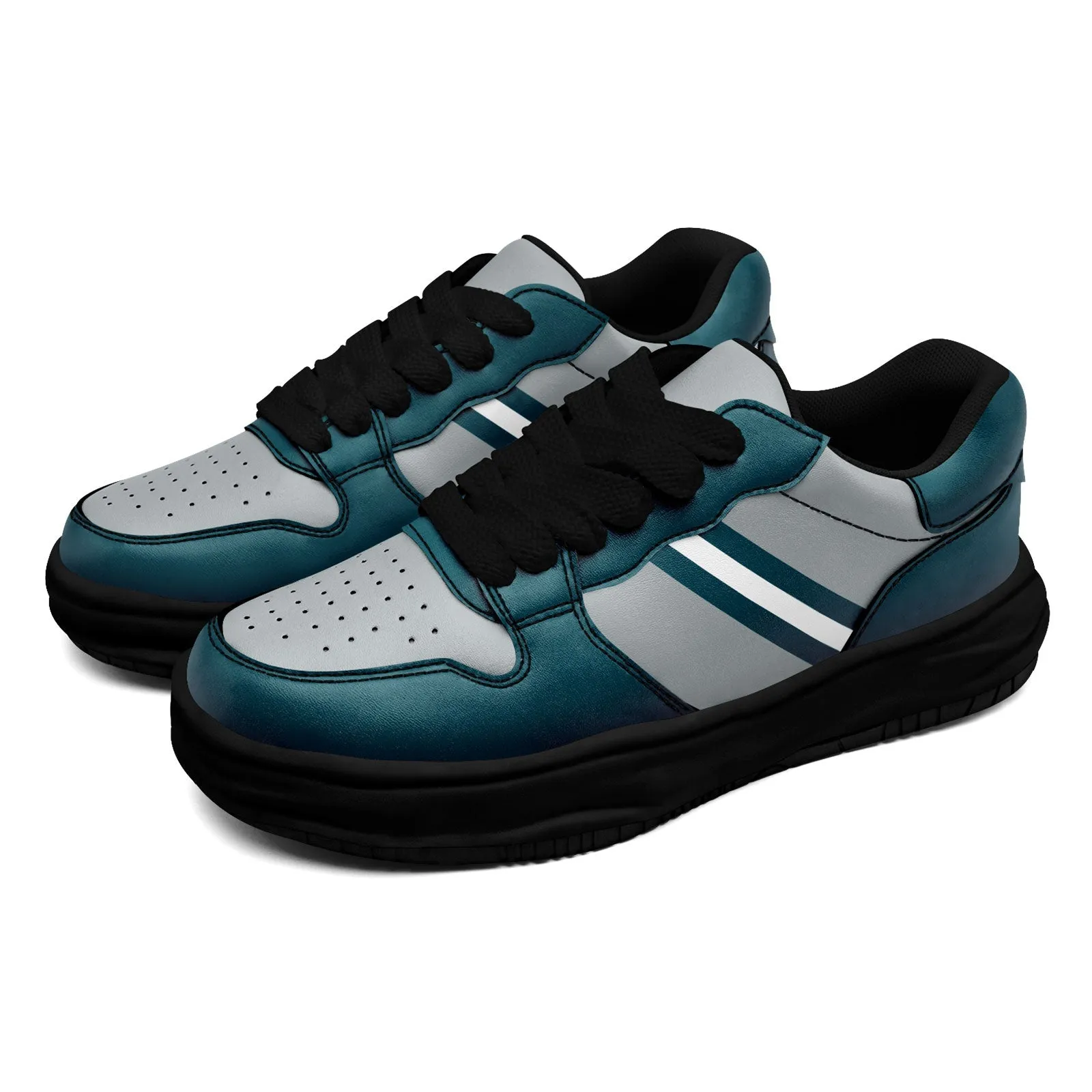 Corporate Gifts,Custom Green Gray Philadelphia Shoes Personalized Sneaker FN032-D020389-23
