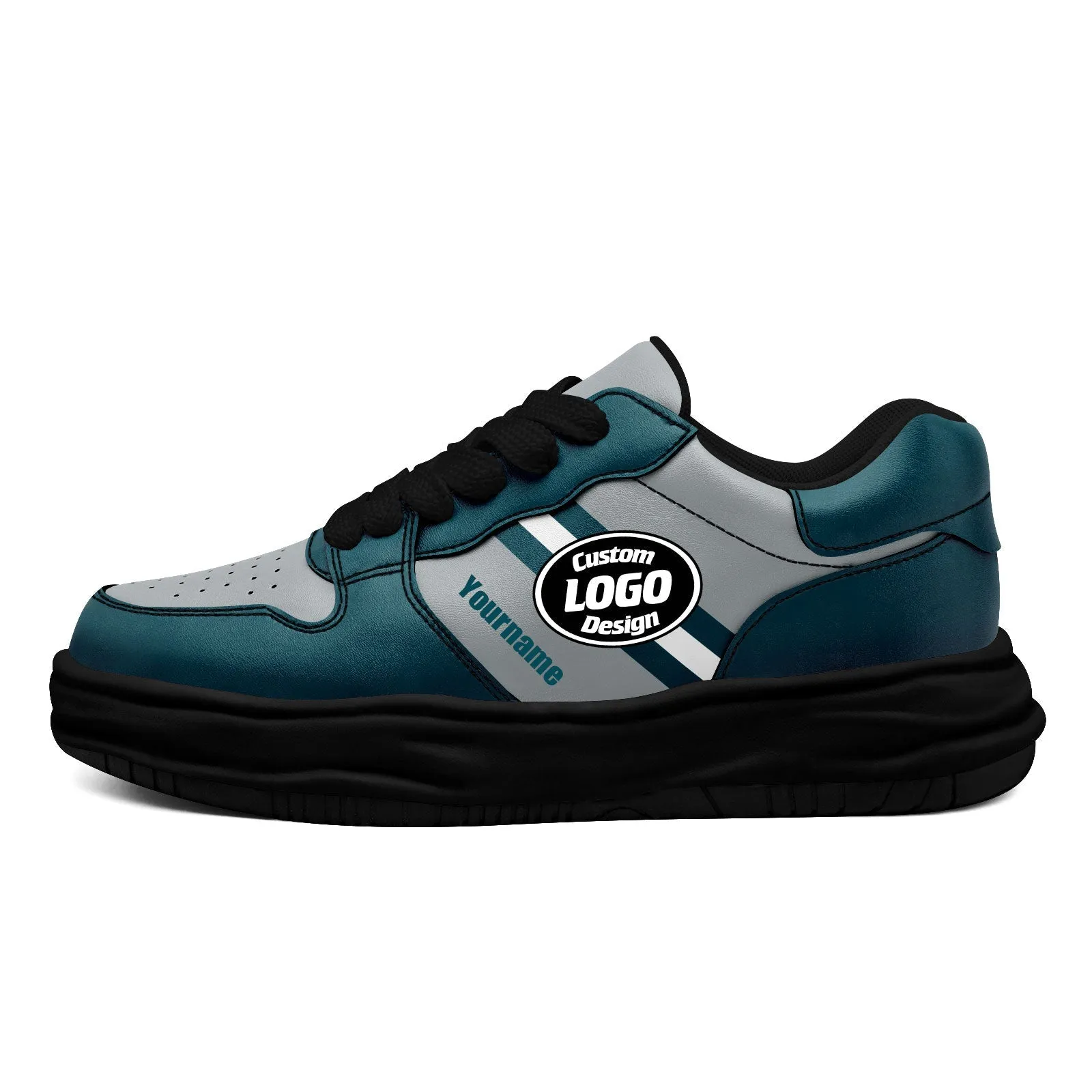 Corporate Gifts,Custom Green Gray Philadelphia Shoes Personalized Sneaker FN032-D020389-23