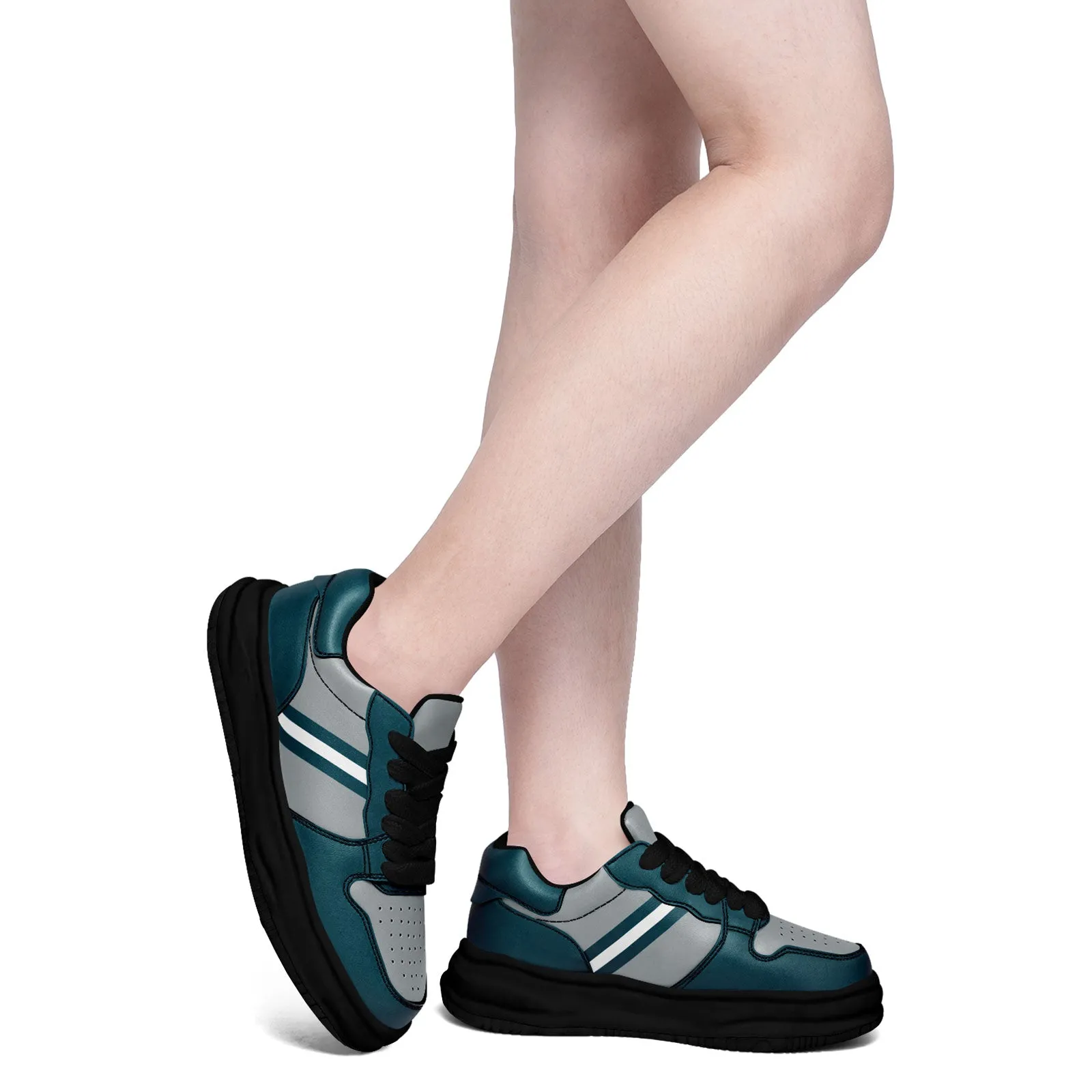 Corporate Gifts,Custom Green Gray Philadelphia Shoes Personalized Sneaker FN032-D020389-23