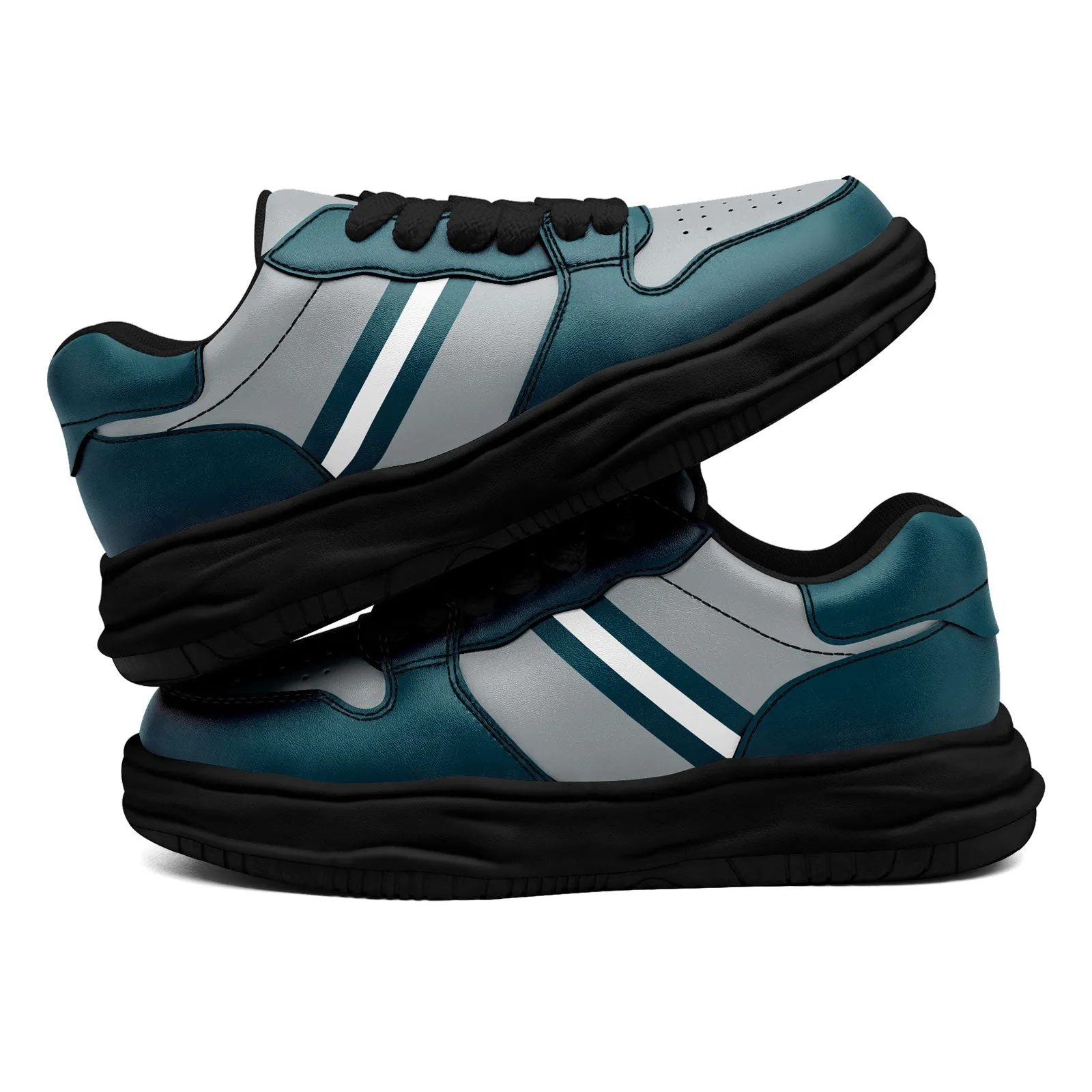 Corporate Gifts,Custom Green Gray Philadelphia Shoes Personalized Sneaker FN032-D020389-23