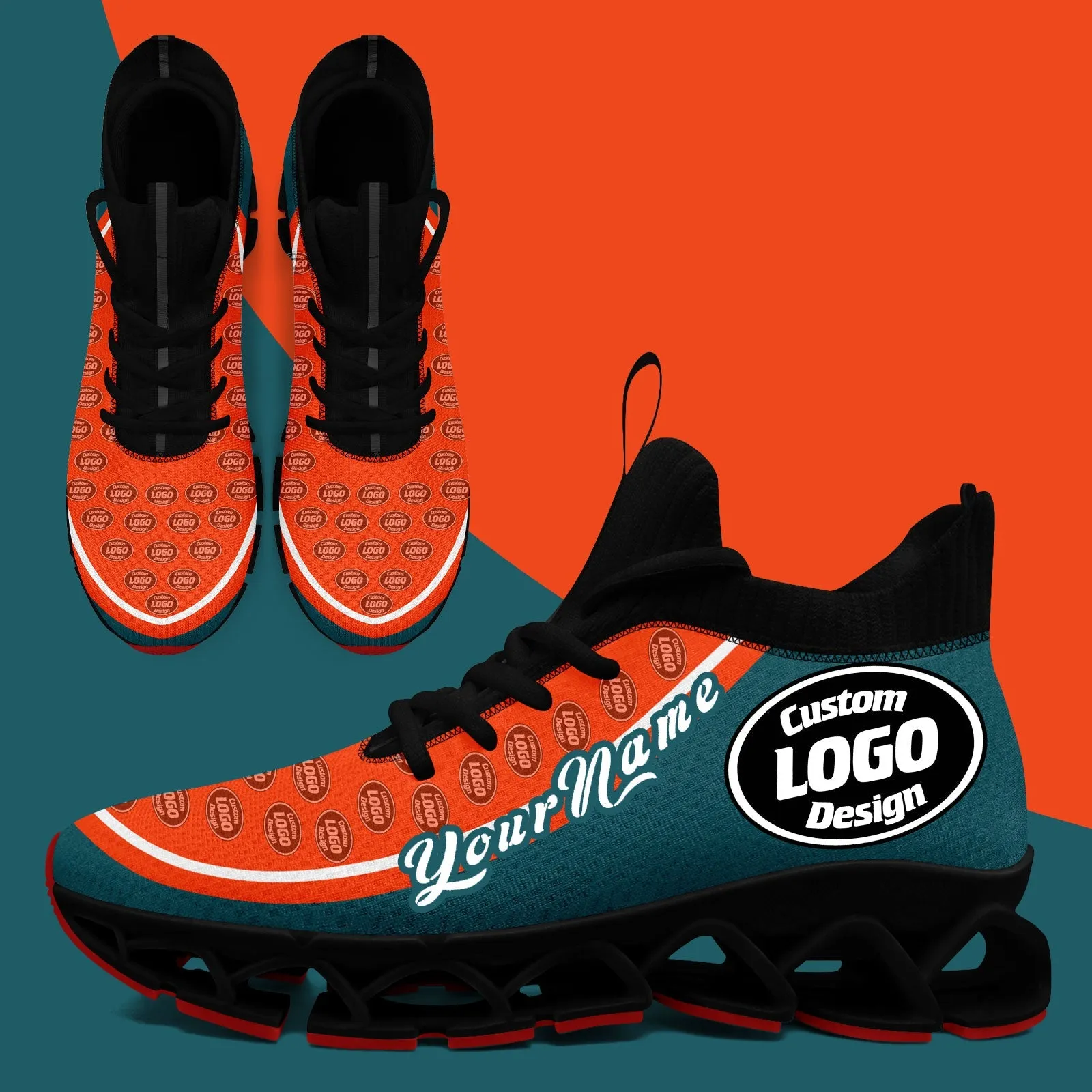 Corporate Gifts,Custom Green Orange Maxsoul Shoes Personalized Sneaker FN030XD-D020388-6