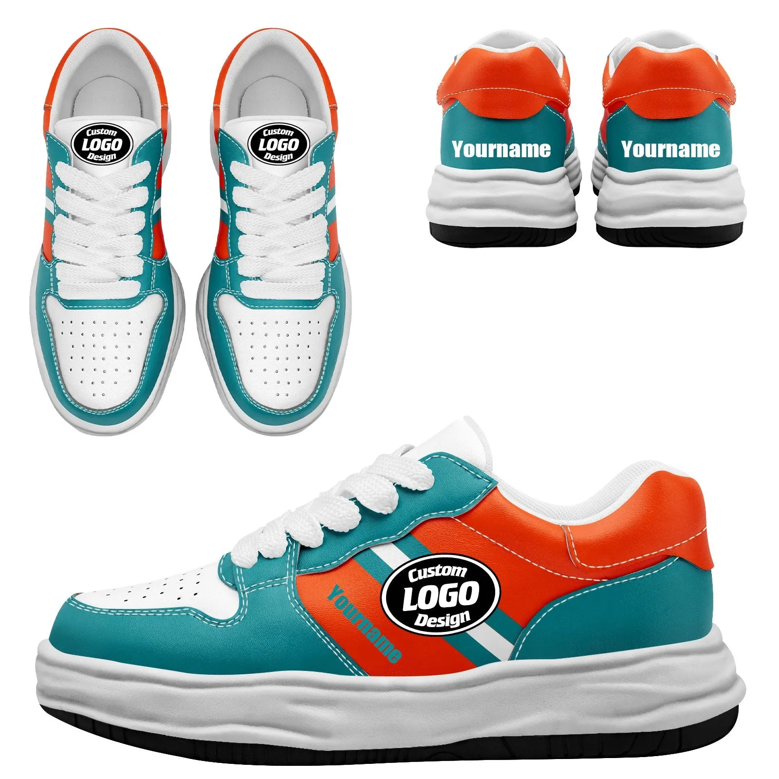 Corporate Gifts,Custom Green Orange Miami Shoes Personalized Sneaker FN032-D020389-24