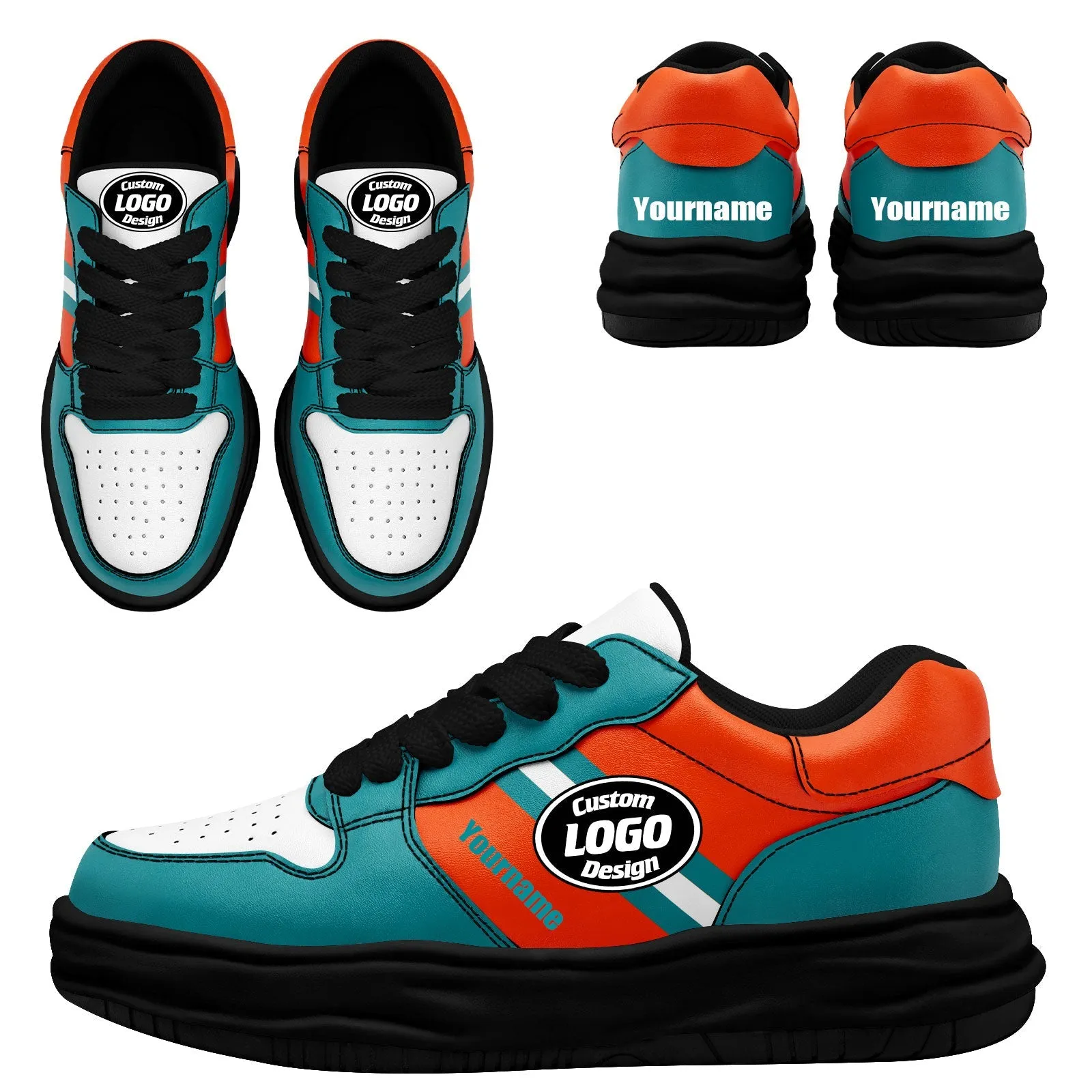 Corporate Gifts,Custom Green Orange Miami Shoes Personalized Sneaker FN032-D020389-24