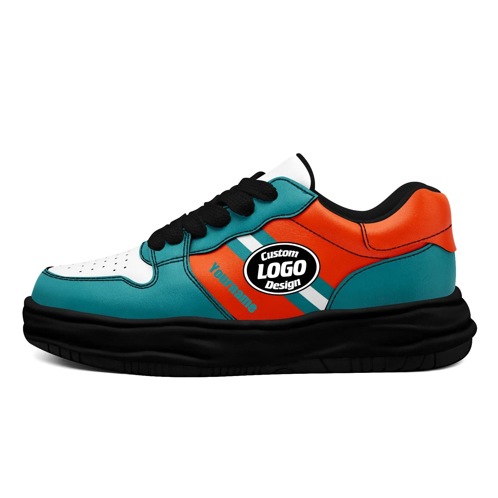 Corporate Gifts,Custom Green Orange Miami Shoes Personalized Sneaker FN032-D020389-24