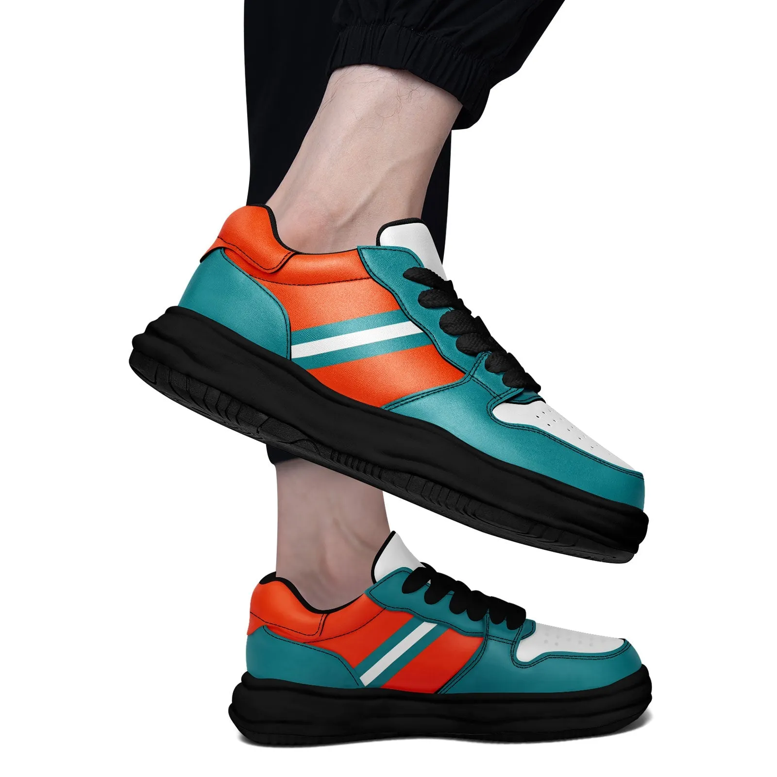 Corporate Gifts,Custom Green Orange Miami Shoes Personalized Sneaker FN032-D020389-24