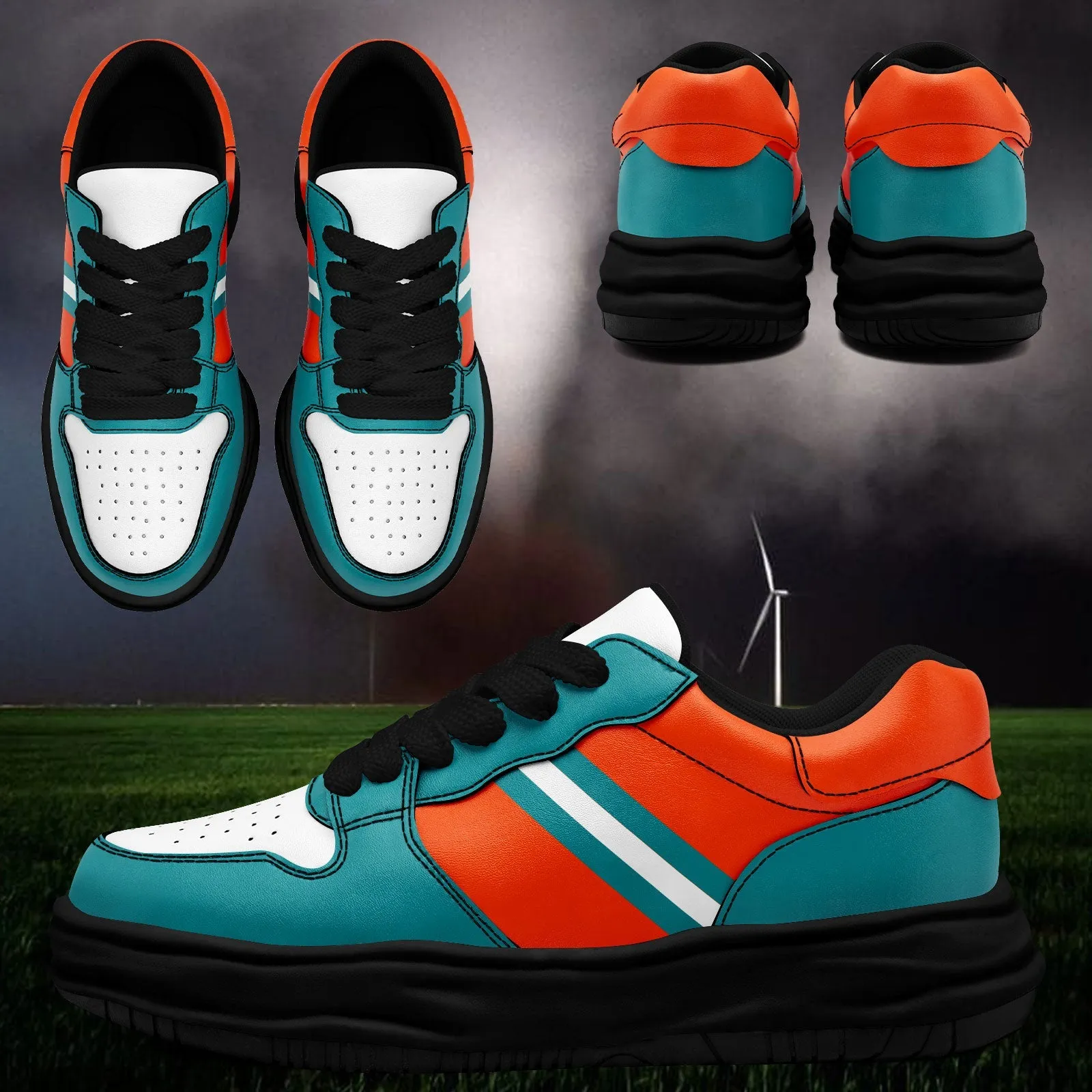 Corporate Gifts,Custom Green Orange Miami Shoes Personalized Sneaker FN032-D020389-24