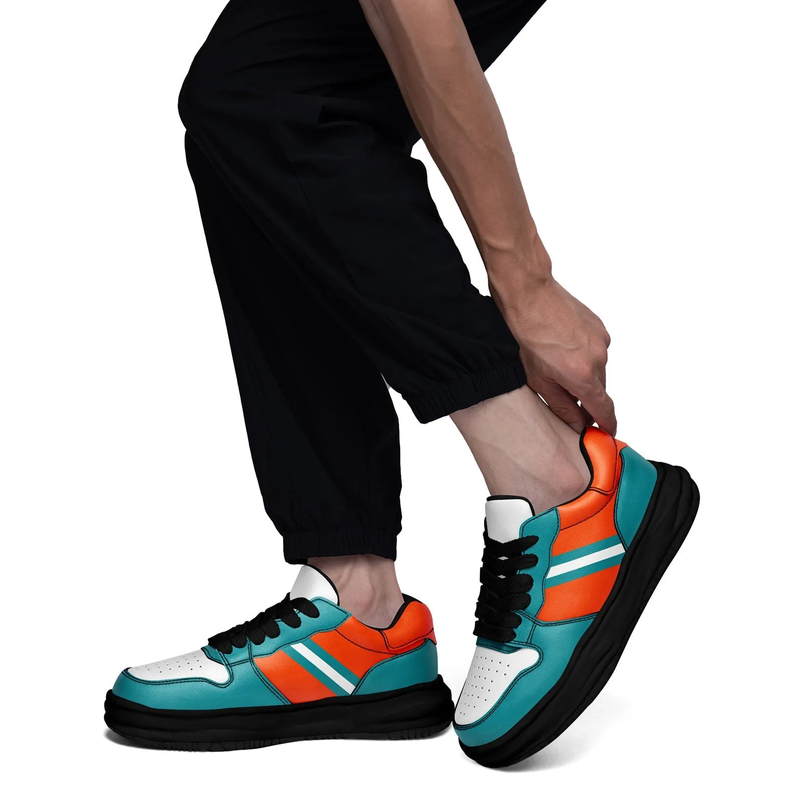 Corporate Gifts,Custom Green Orange Miami Shoes Personalized Sneaker FN032-D020389-24