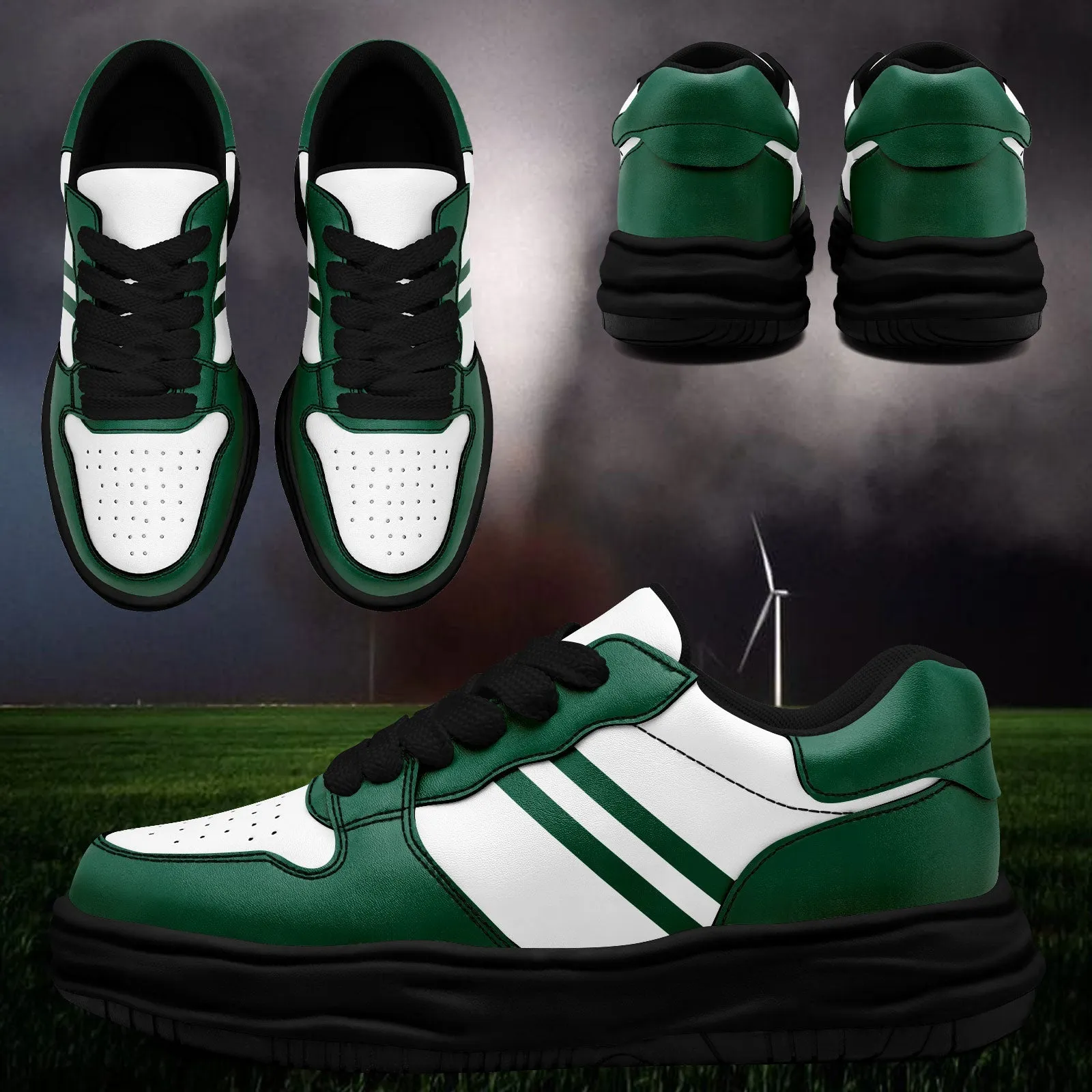 Corporate Gifts,Custom Green White New York Shoes Personalized Sneaker FN032-D020389-28