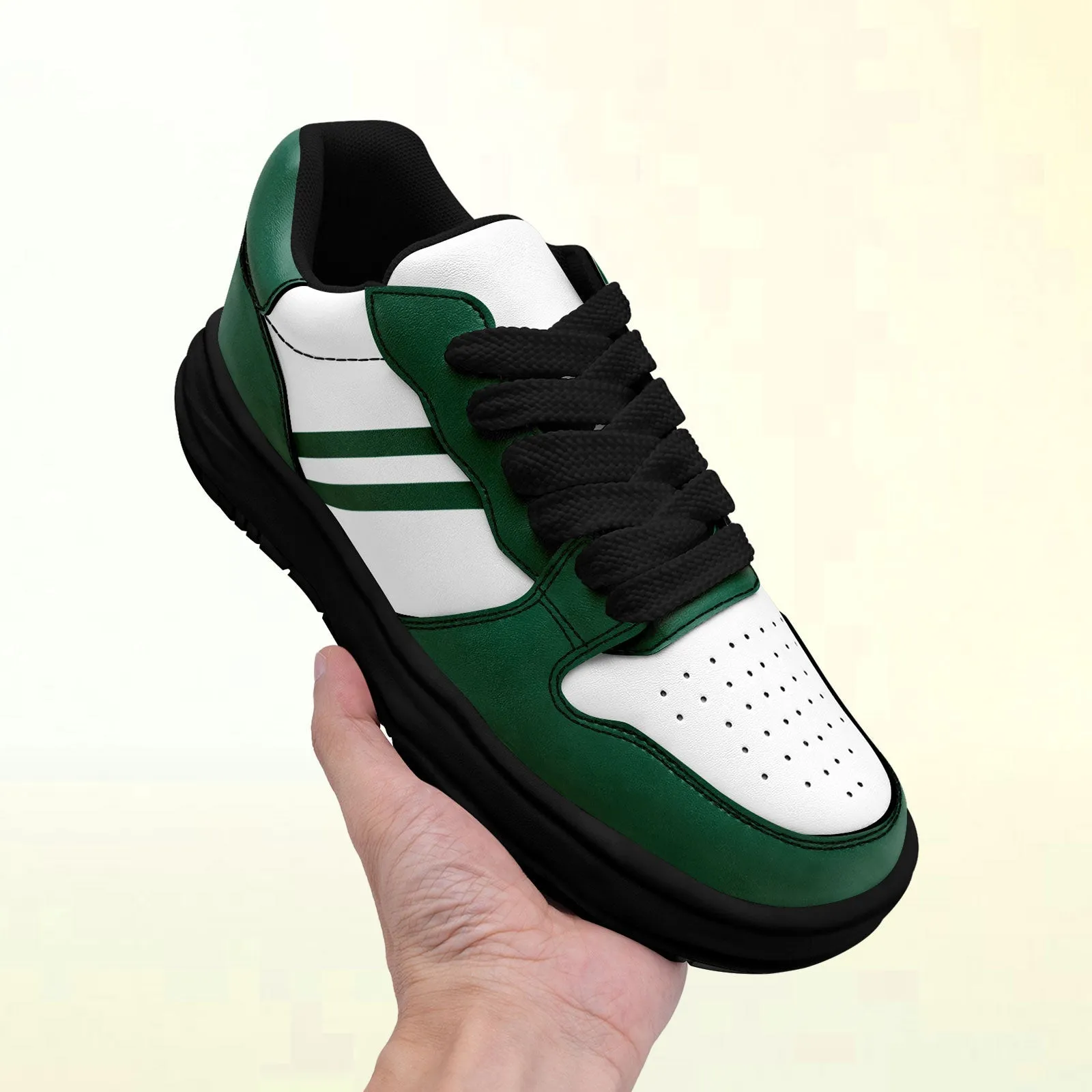 Corporate Gifts,Custom Green White New York Shoes Personalized Sneaker FN032-D020389-28