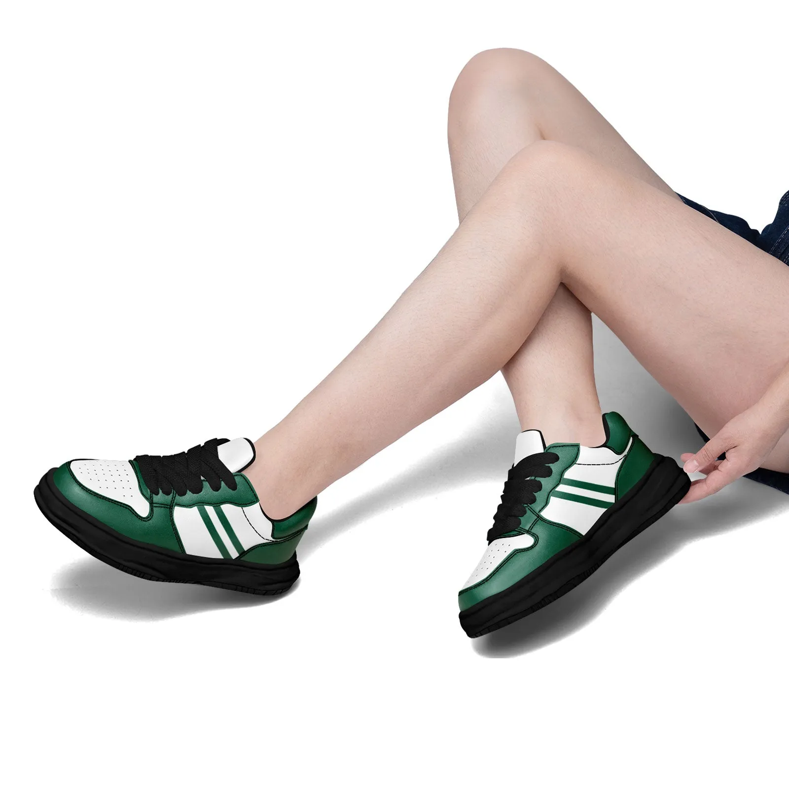 Corporate Gifts,Custom Green White New York Shoes Personalized Sneaker FN032-D020389-28