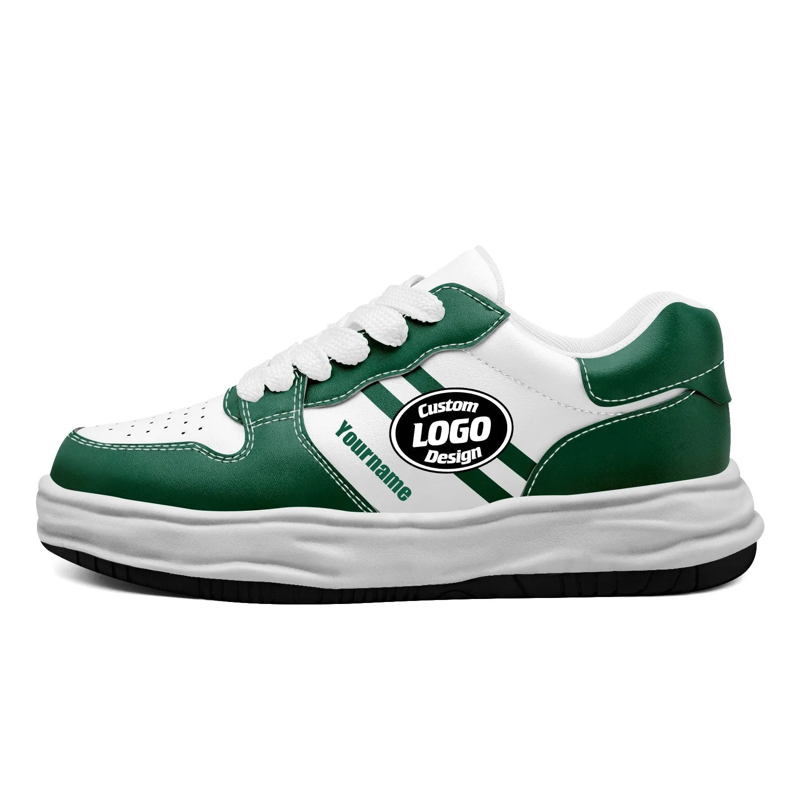 Corporate Gifts,Custom Green White New York Shoes Personalized Sneaker FN032-D020389-28