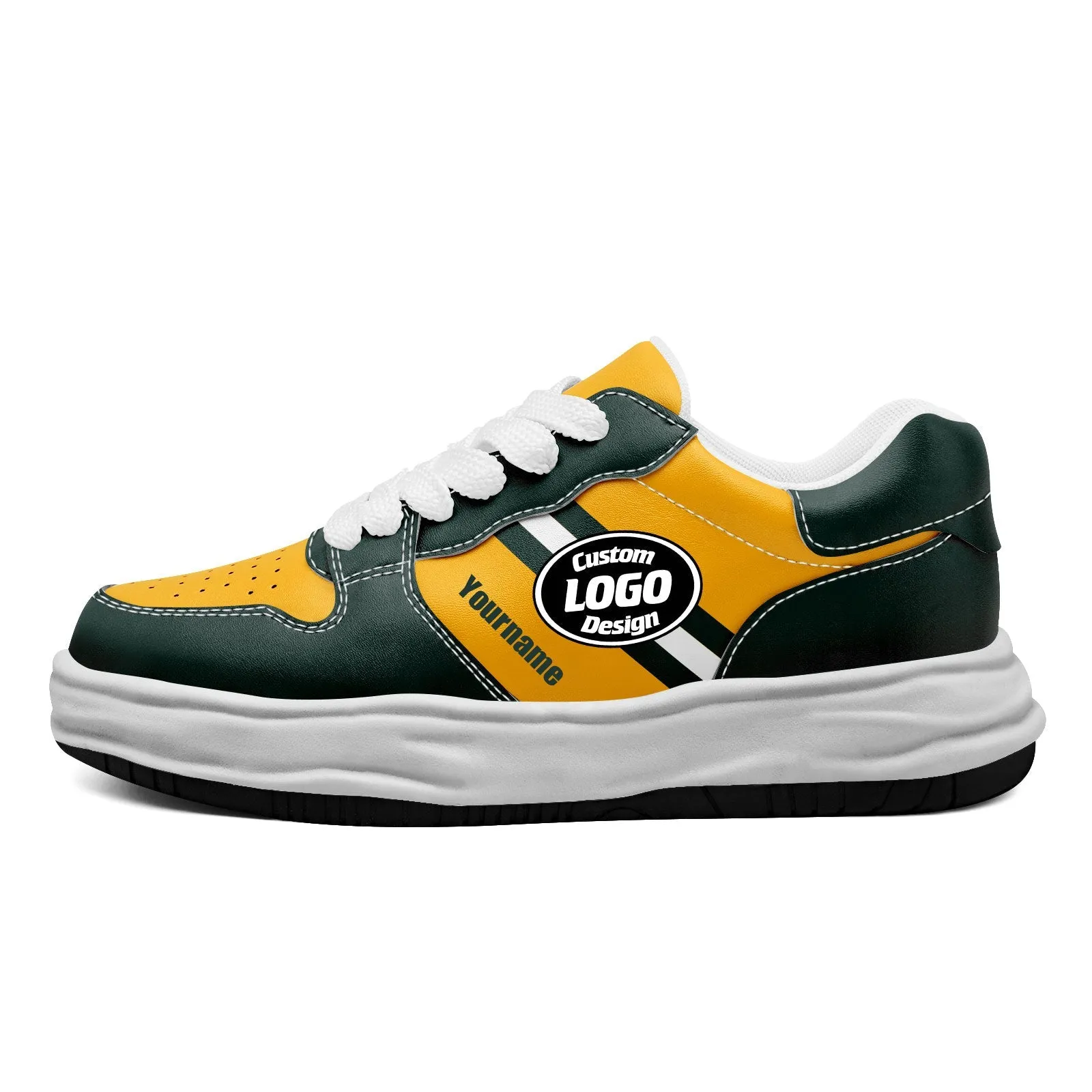 Corporate Gifts,Custom Green Yellow Green Bay Shoes Personalized Sneaker FN032-D020389-13