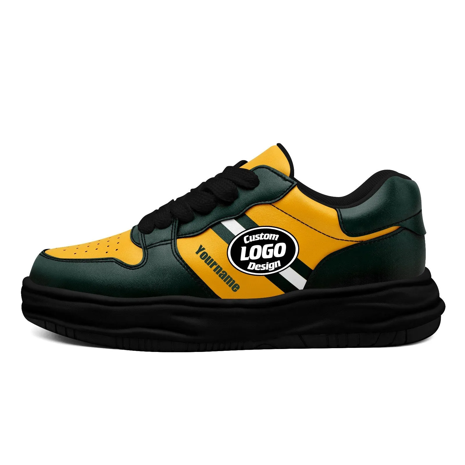 Corporate Gifts,Custom Green Yellow Green Bay Shoes Personalized Sneaker FN032-D020389-13