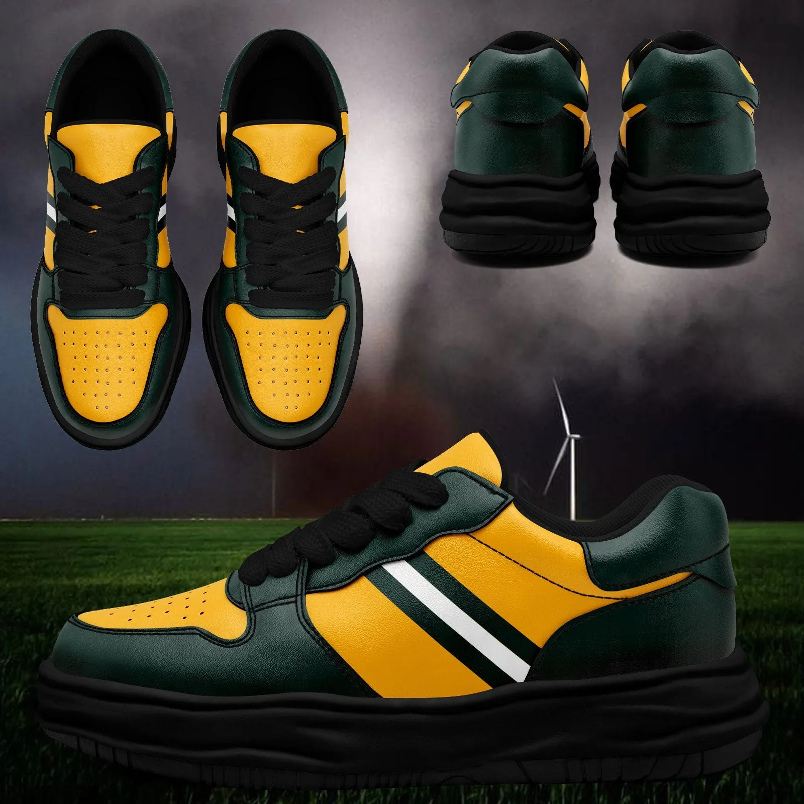 Corporate Gifts,Custom Green Yellow Green Bay Shoes Personalized Sneaker FN032-D020389-13