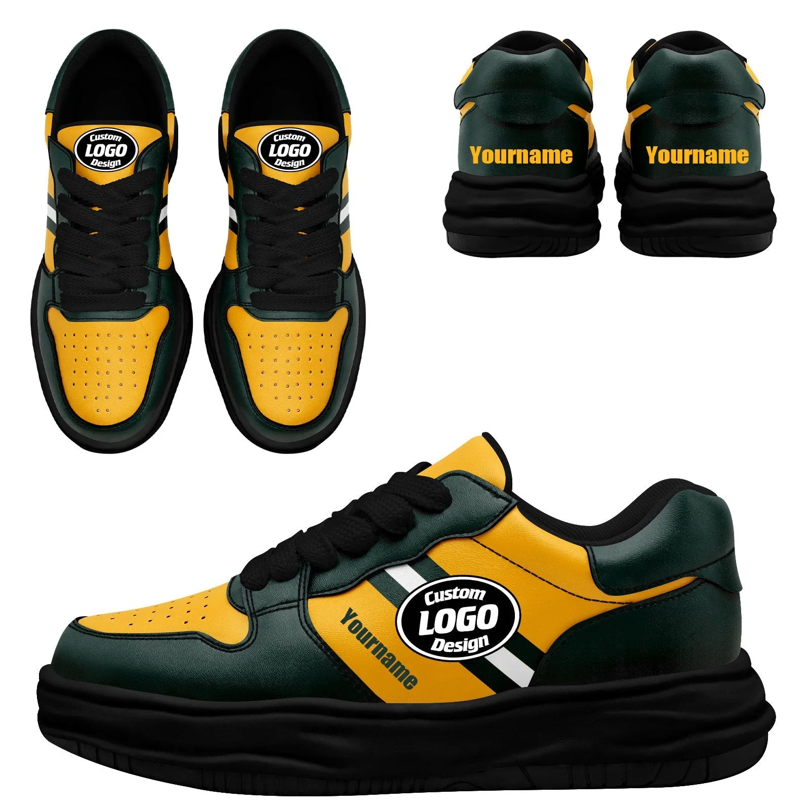 Corporate Gifts,Custom Green Yellow Green Bay Shoes Personalized Sneaker FN032-D020389-13