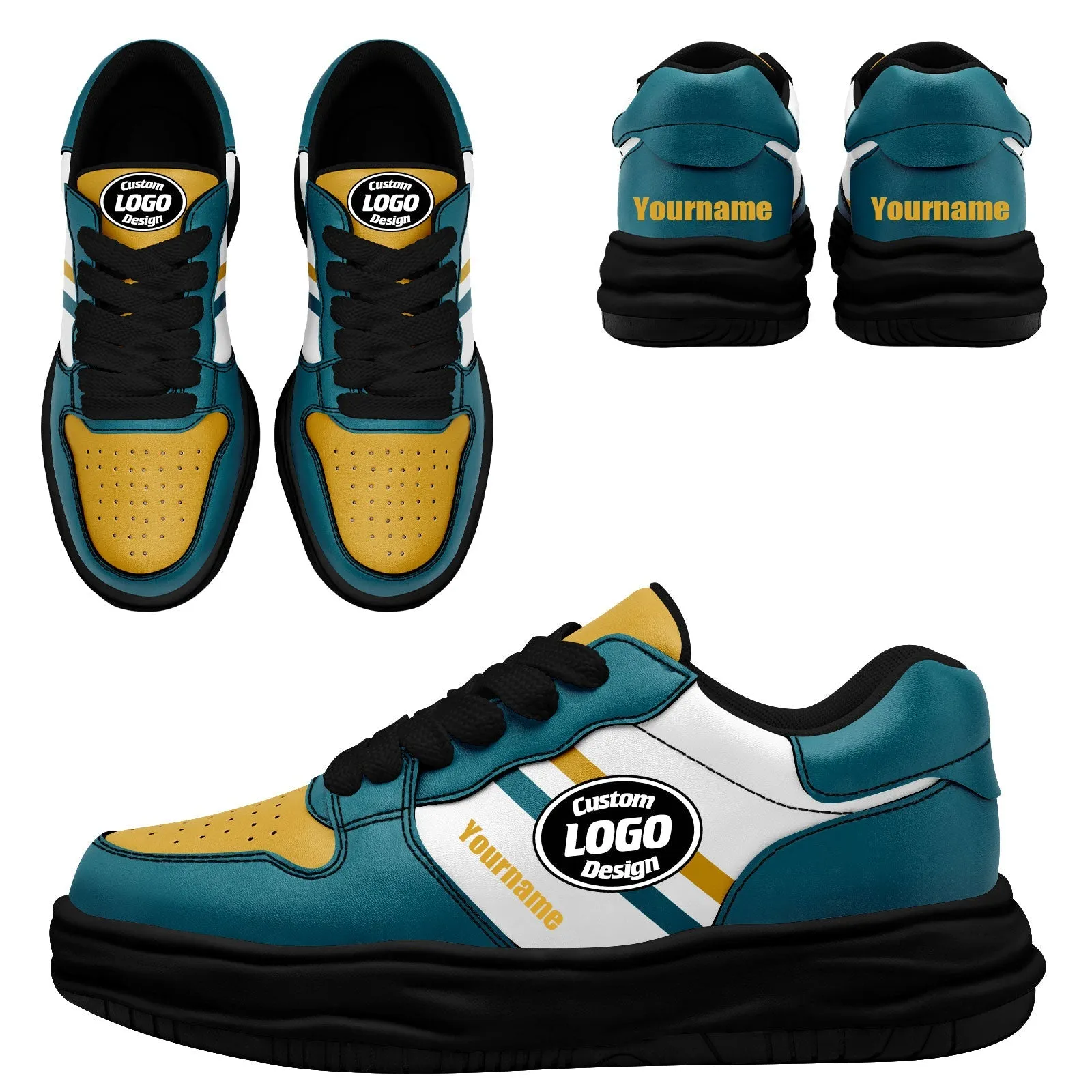 Corporate Gifts,Custom Green Yellow Jacksonville Shoes Personalized Sneaker FN032-D020389-16