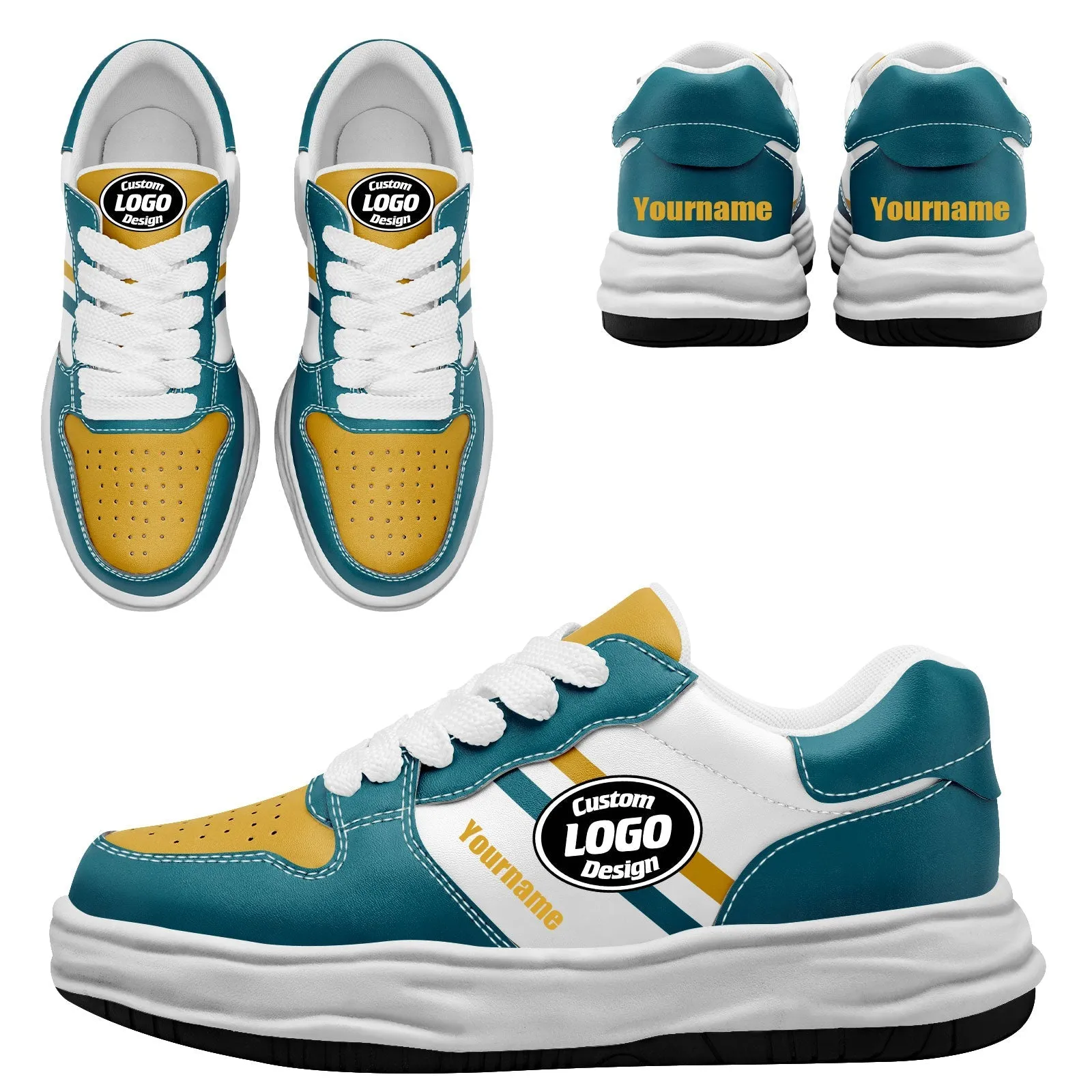 Corporate Gifts,Custom Green Yellow Jacksonville Shoes Personalized Sneaker FN032-D020389-16