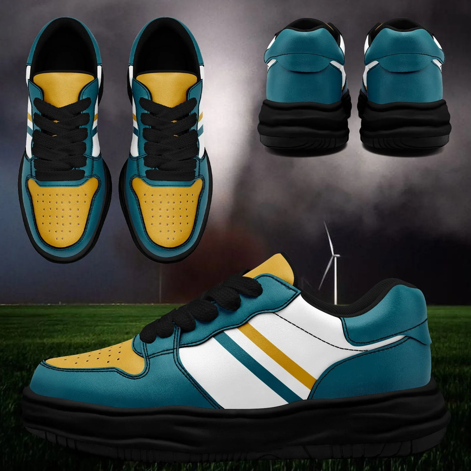 Corporate Gifts,Custom Green Yellow Jacksonville Shoes Personalized Sneaker FN032-D020389-16