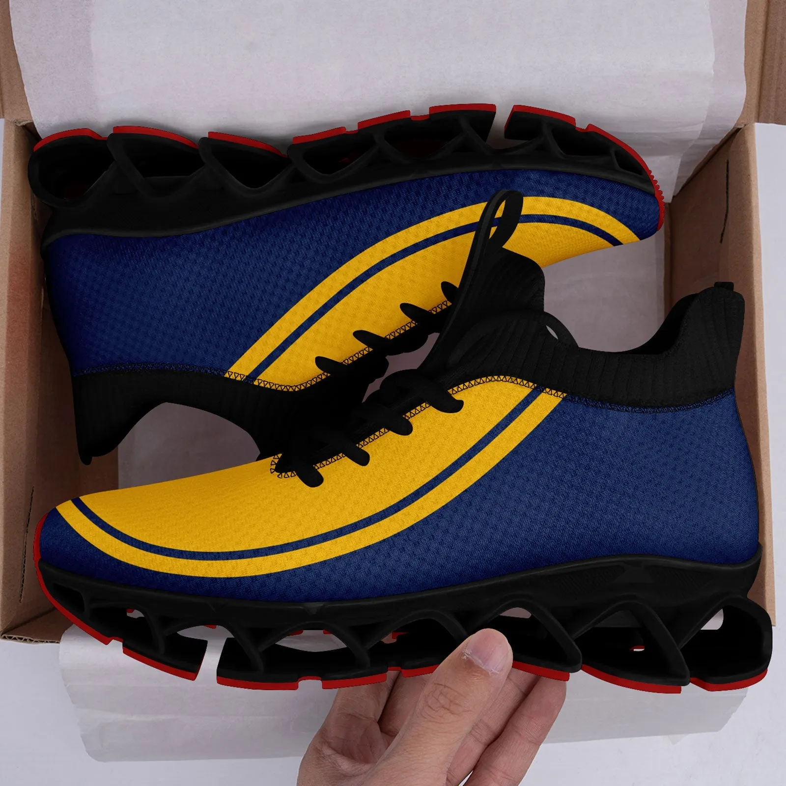 Corporate Gifts,Custom Navy Yellow Maxsoul Shoes Personalized Sneaker FN030XD-D020388-13