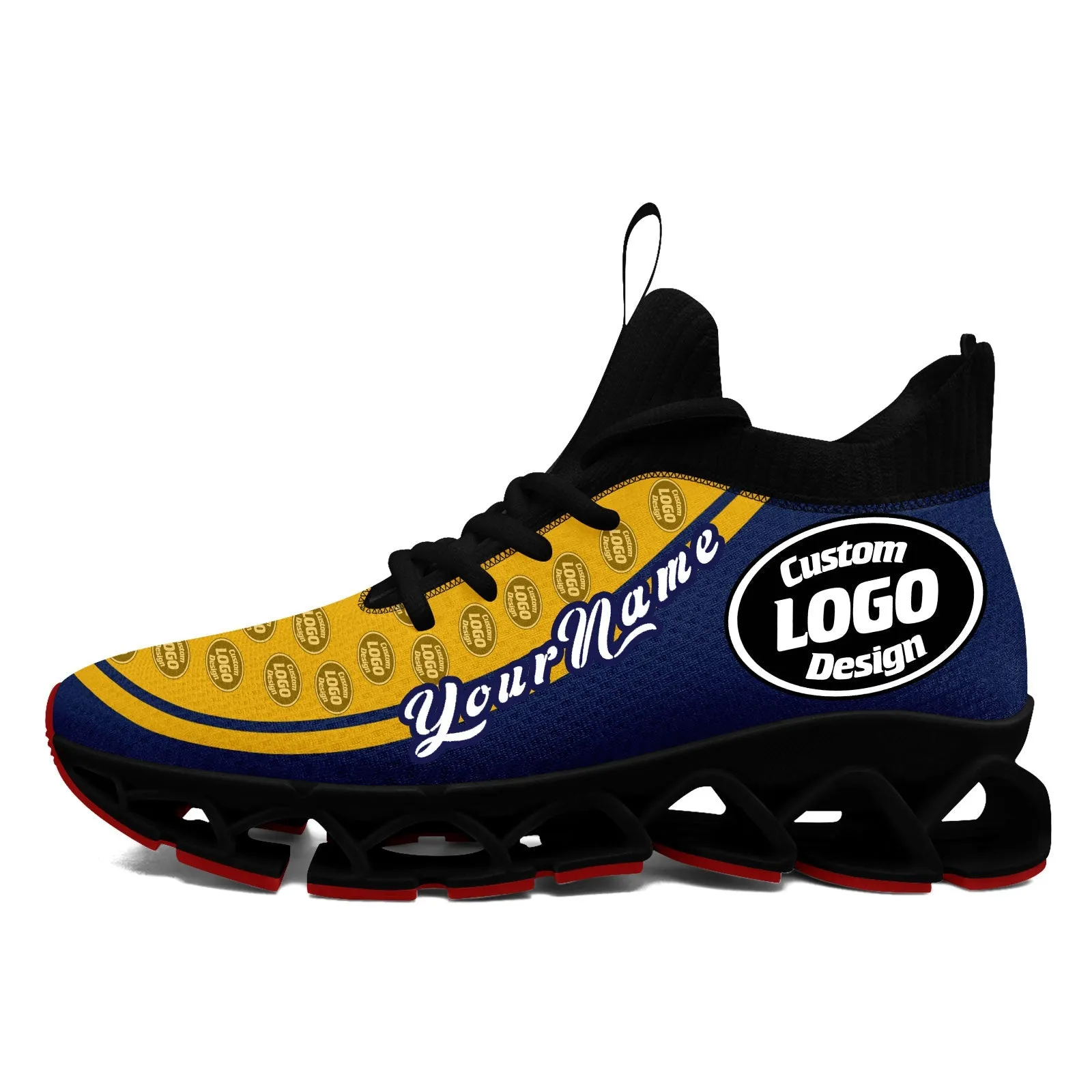 Corporate Gifts,Custom Navy Yellow Maxsoul Shoes Personalized Sneaker FN030XD-D020388-13