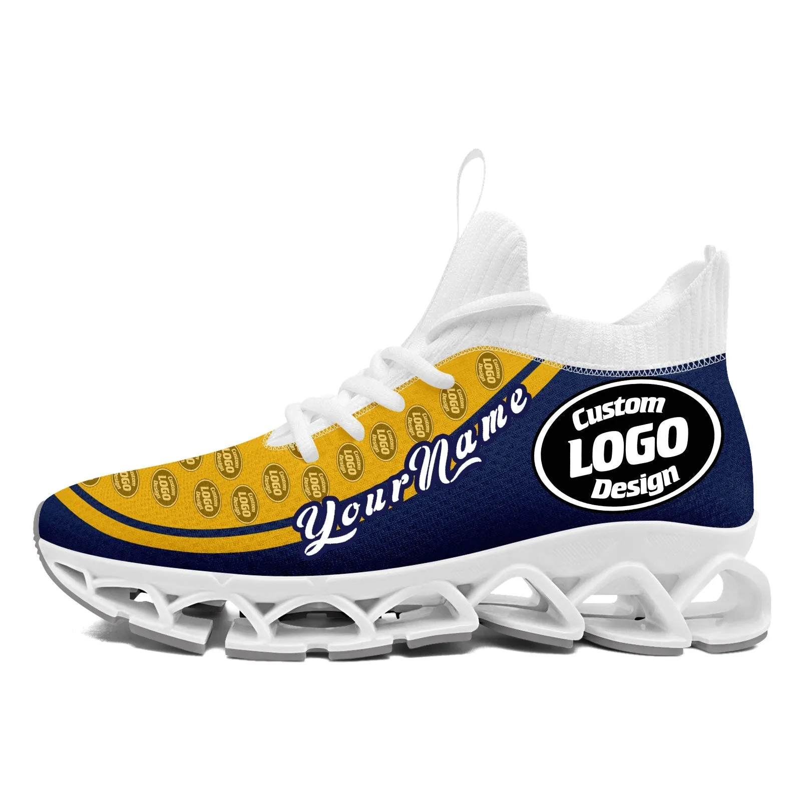 Corporate Gifts,Custom Navy Yellow Maxsoul Shoes Personalized Sneaker FN030XD-D020388-13