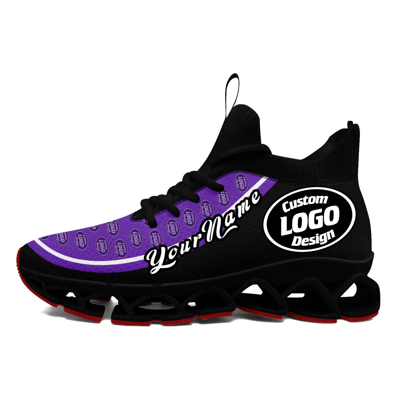 Corporate Gifts,Custom Purple Black Maxsoul Shoes Personalized Sneaker FN030XD-D020388-15