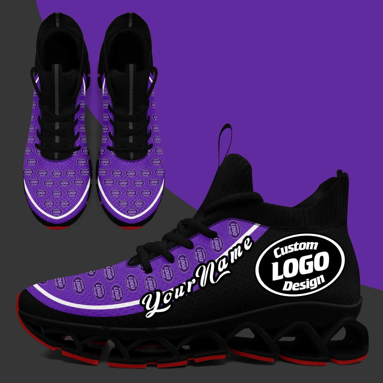 Corporate Gifts,Custom Purple Black Maxsoul Shoes Personalized Sneaker FN030XD-D020388-15