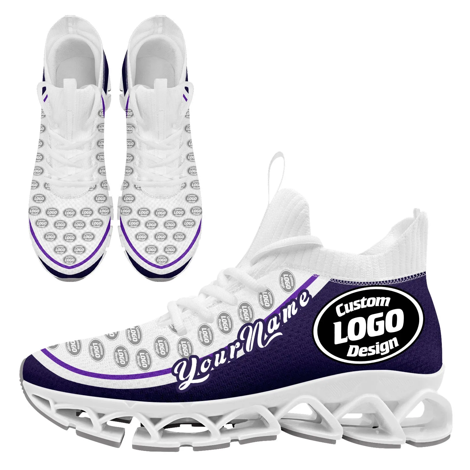 Corporate Gifts,Custom Purple Cream Maxsoul Shoes Personalized Sneaker FN030XD-D020388-16